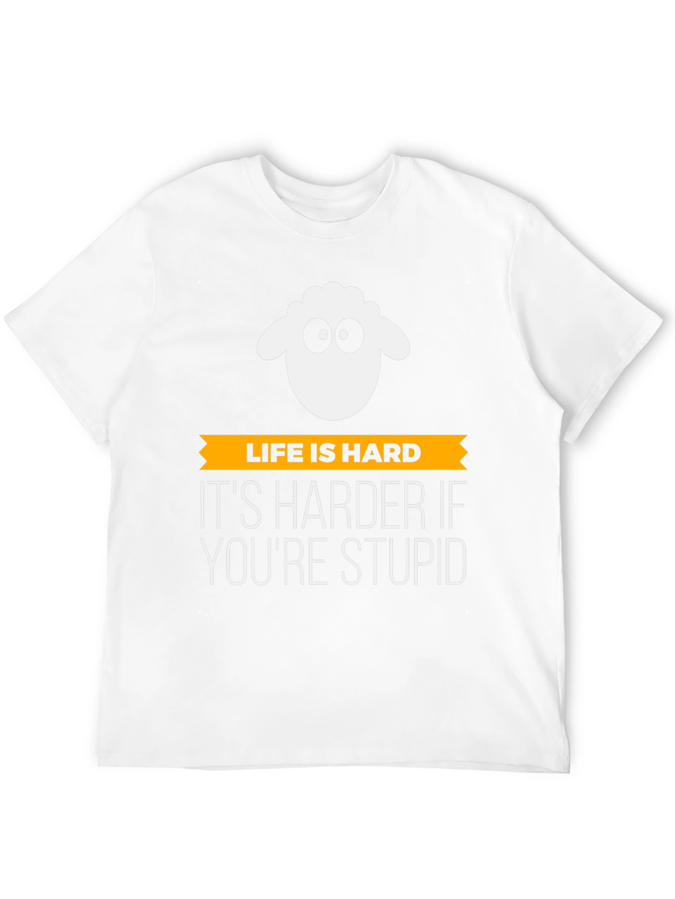 Life is Hard Stupid Sheep Graphic Tee - Black