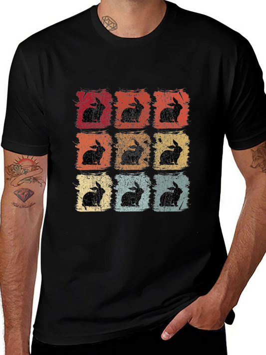 Retro Rabbit Print T-Shirt