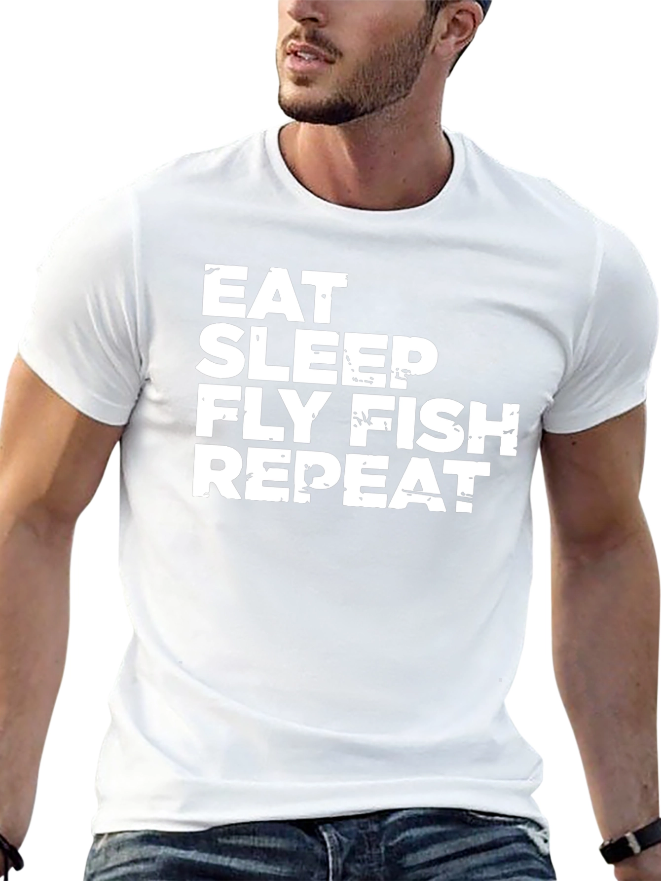 Eat Sleep Fly Fish Repeat T-Shirt - Black