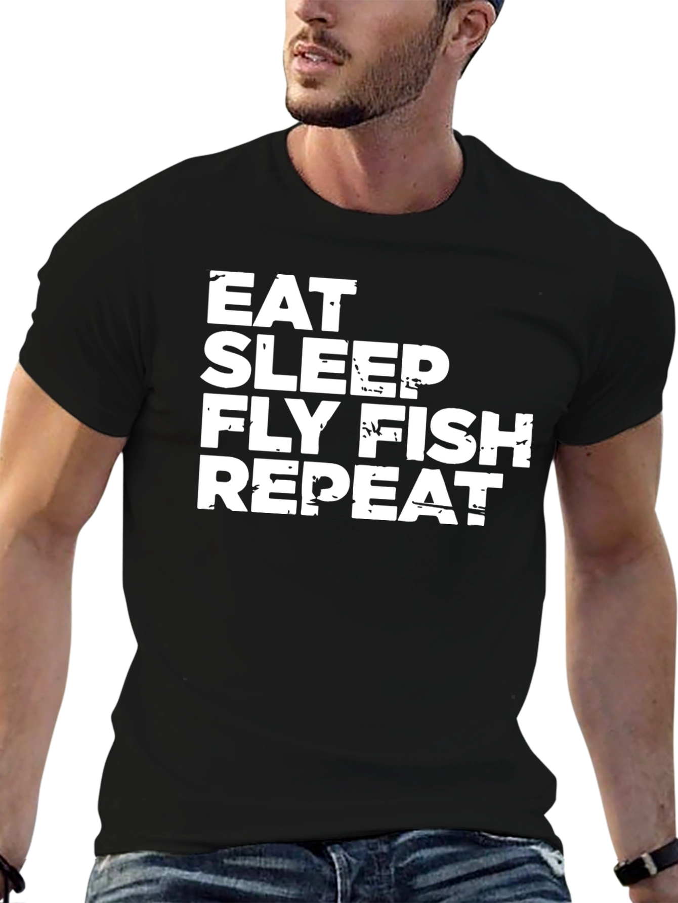 Eat Sleep Fly Fish Repeat T-Shirt - Black