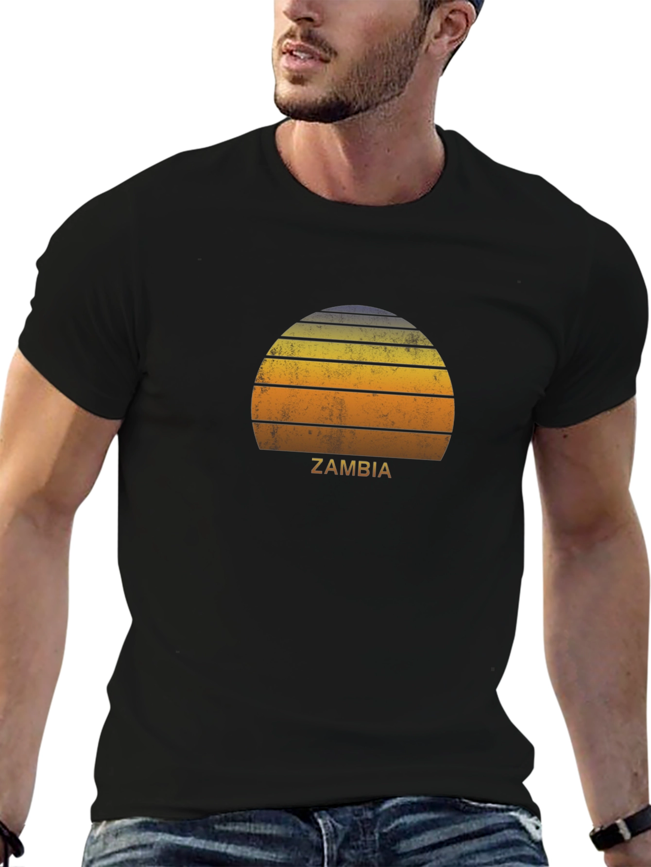 Zambia Sunset Graphic T-Shirt Retro Style