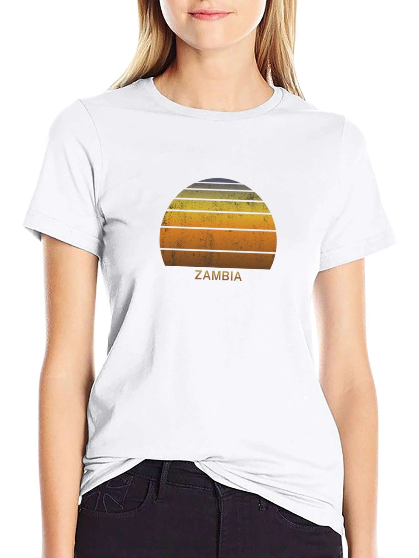 Zambia Sunset Graphic T-Shirt Retro Style