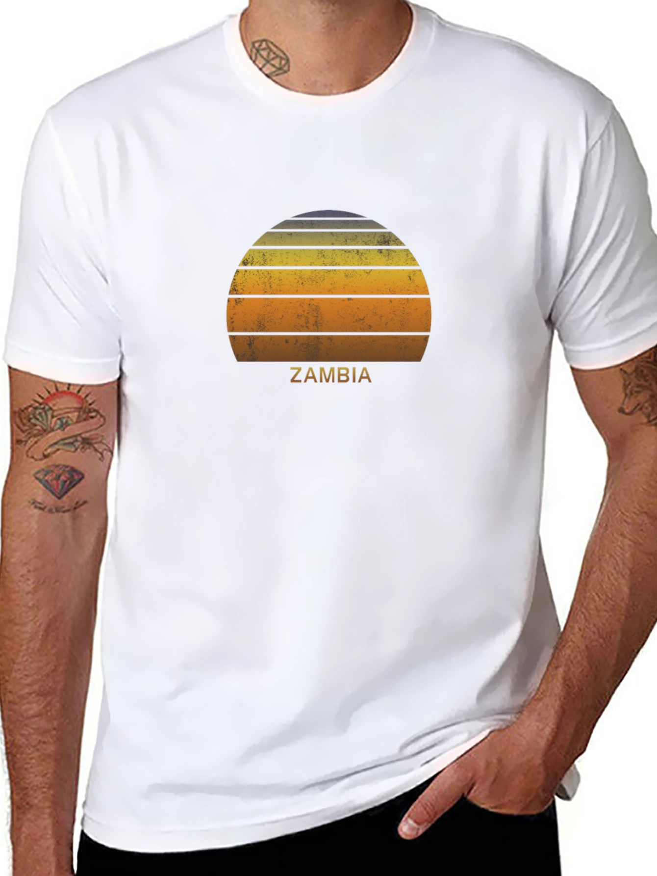 Zambia Sunset Graphic T-Shirt Retro Style