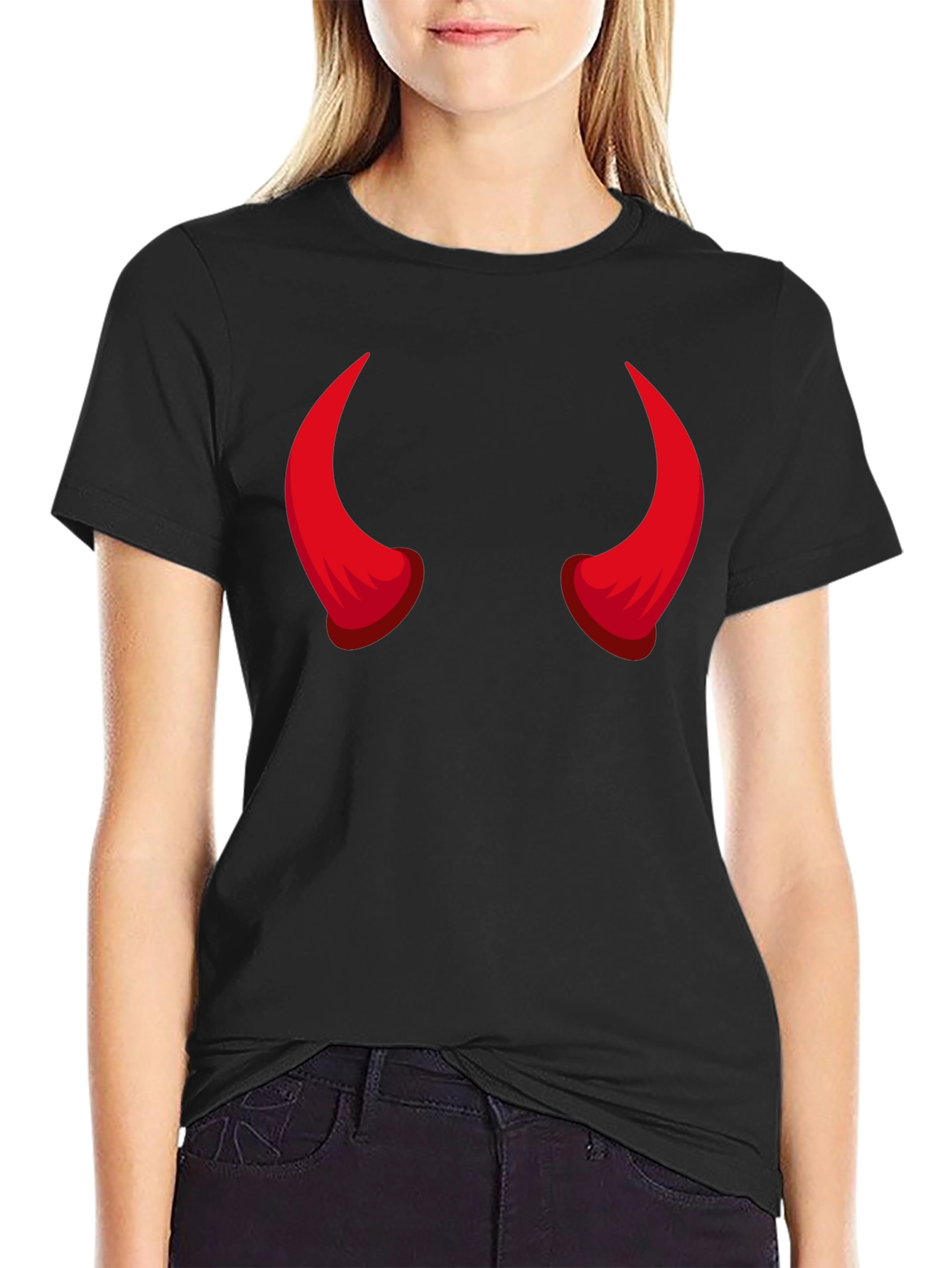 Devil Horns Graphic Tee - Black