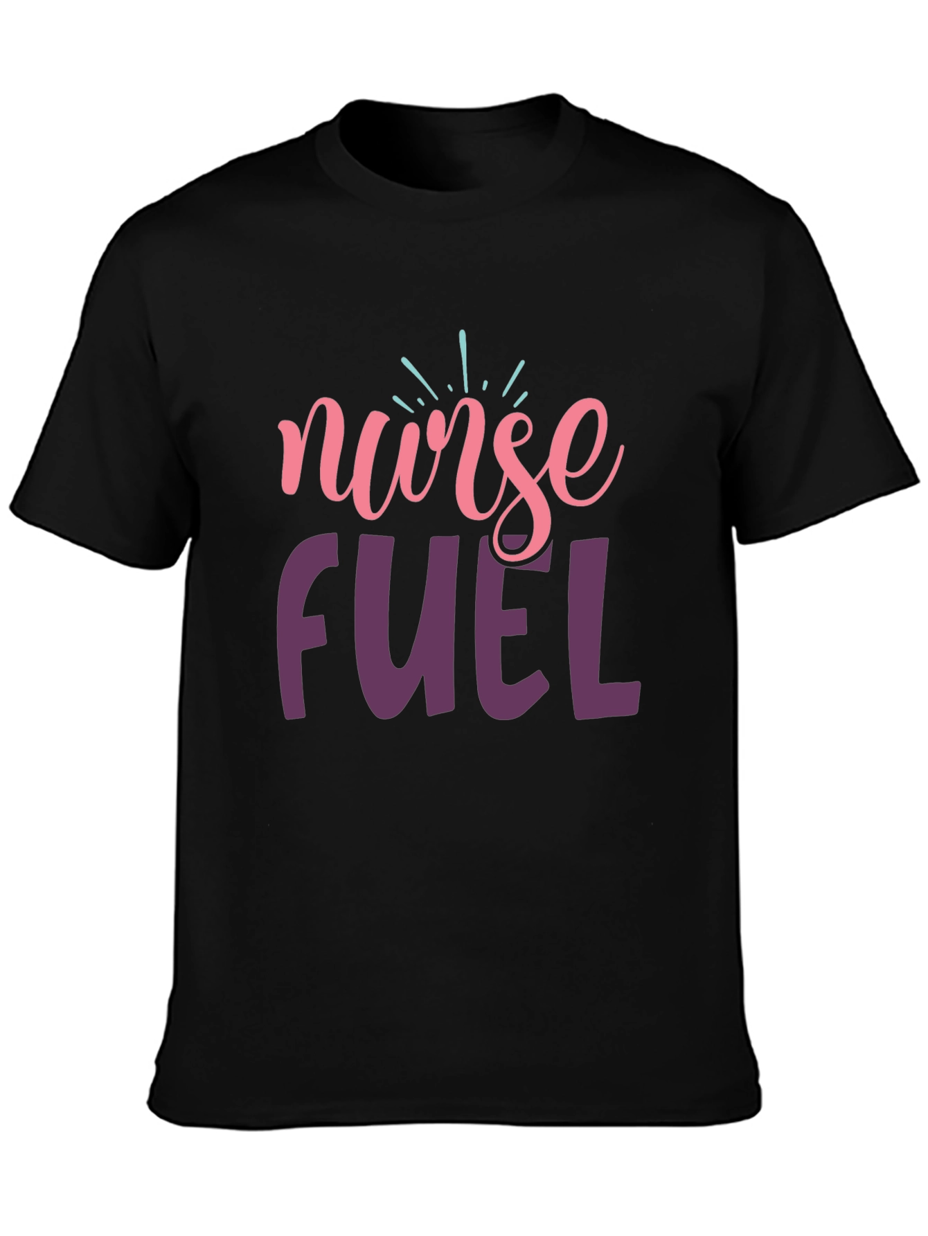 Nurse Fuel Graphic Tee - Black Cotton T-Shirt