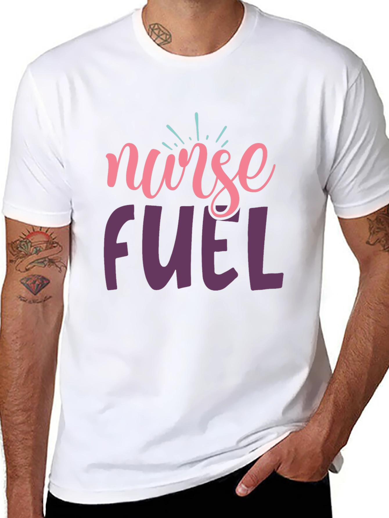 Nurse Fuel Graphic Tee - Black Cotton T-Shirt