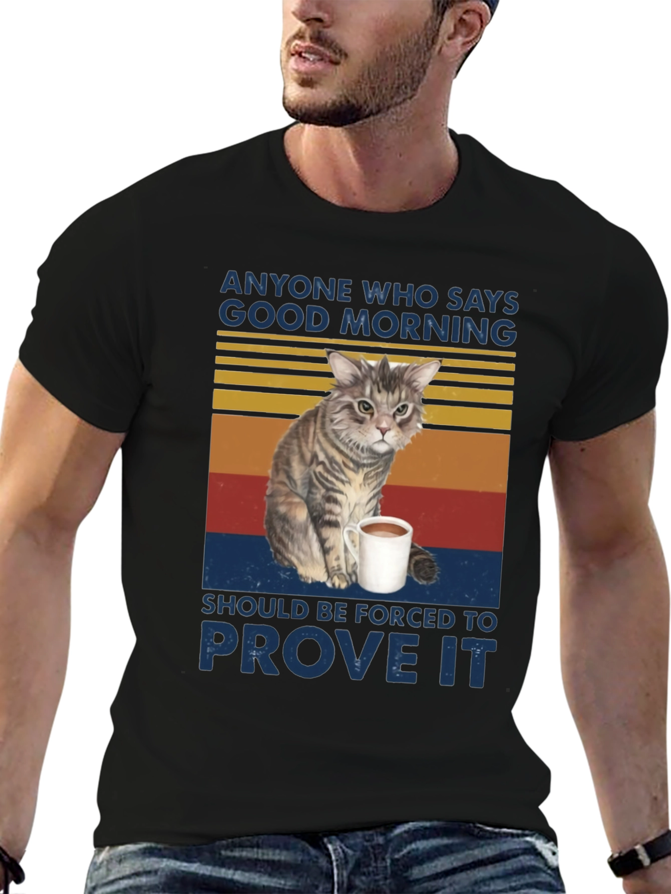 Good Morning Cat Graphic Tee