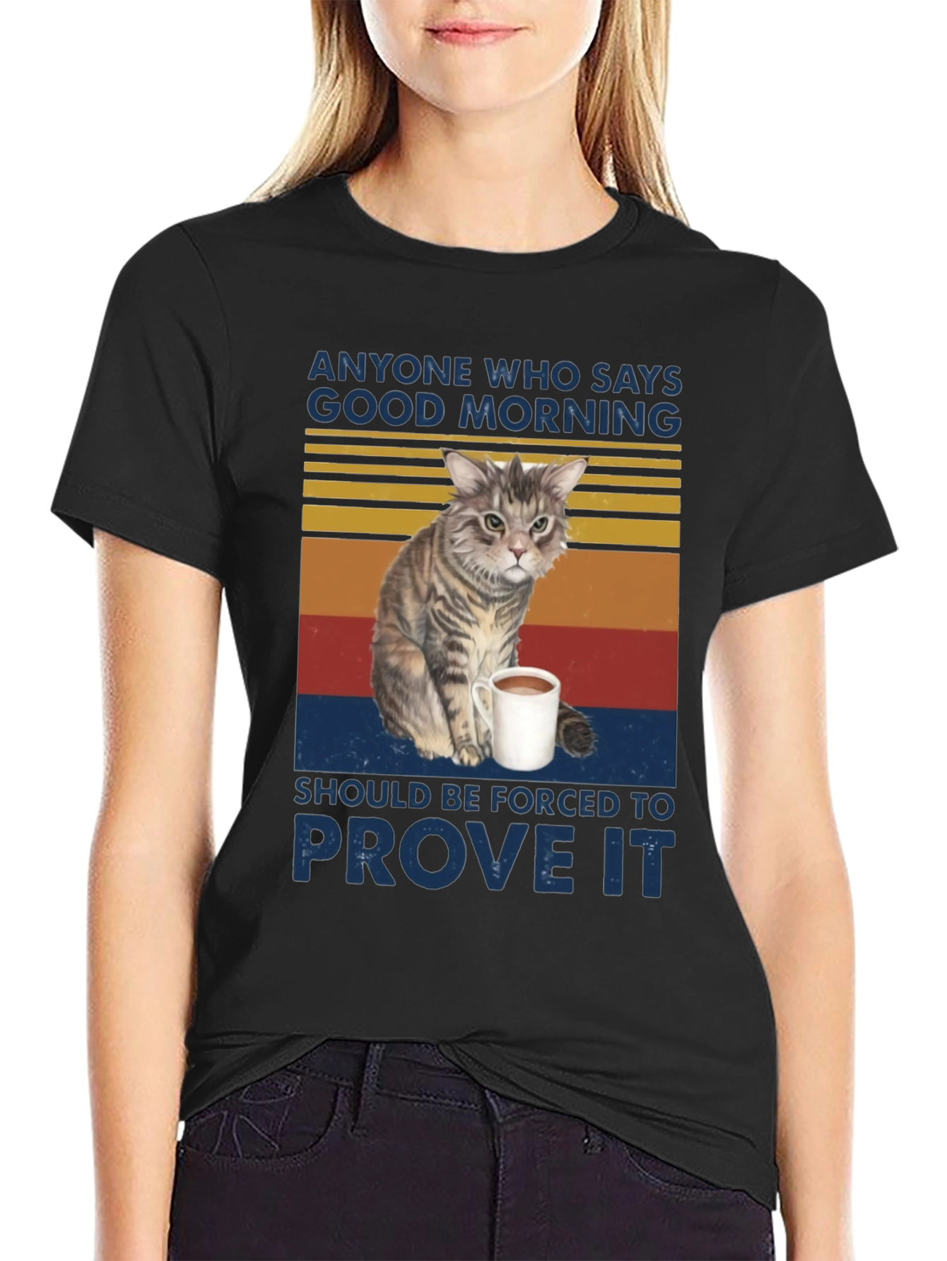 Good Morning Cat Graphic Tee