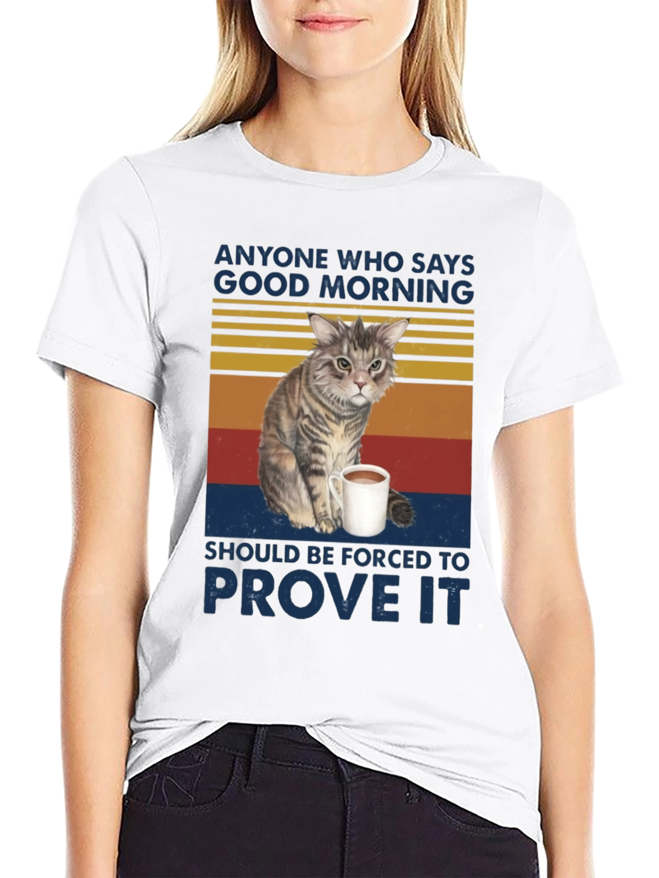 Good Morning Cat Graphic Tee