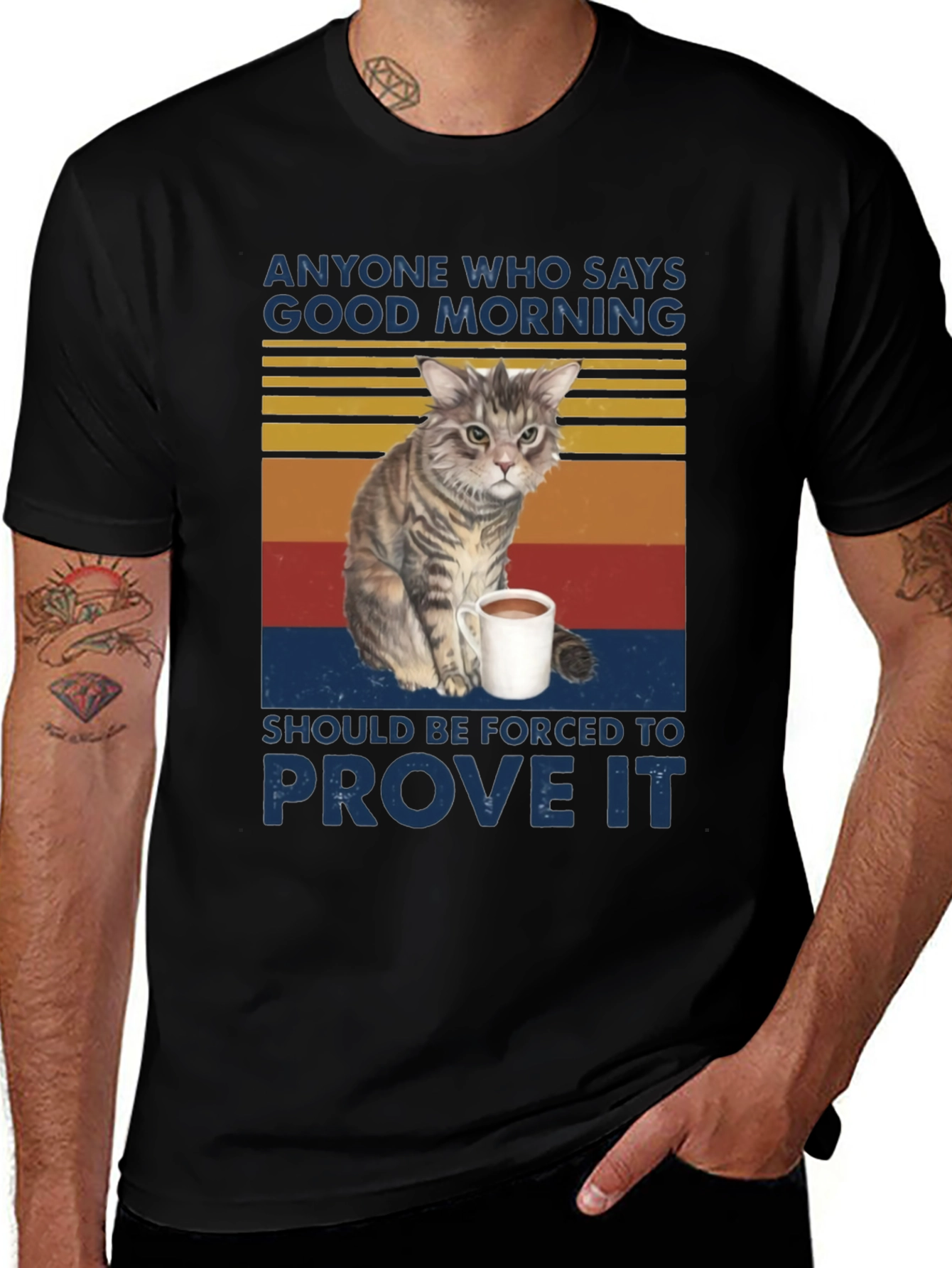 Good Morning Cat Graphic Tee