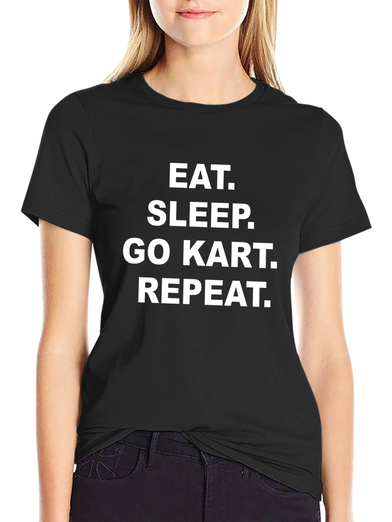 Eat Sleep Go Kart Repeat Black T-Shirt