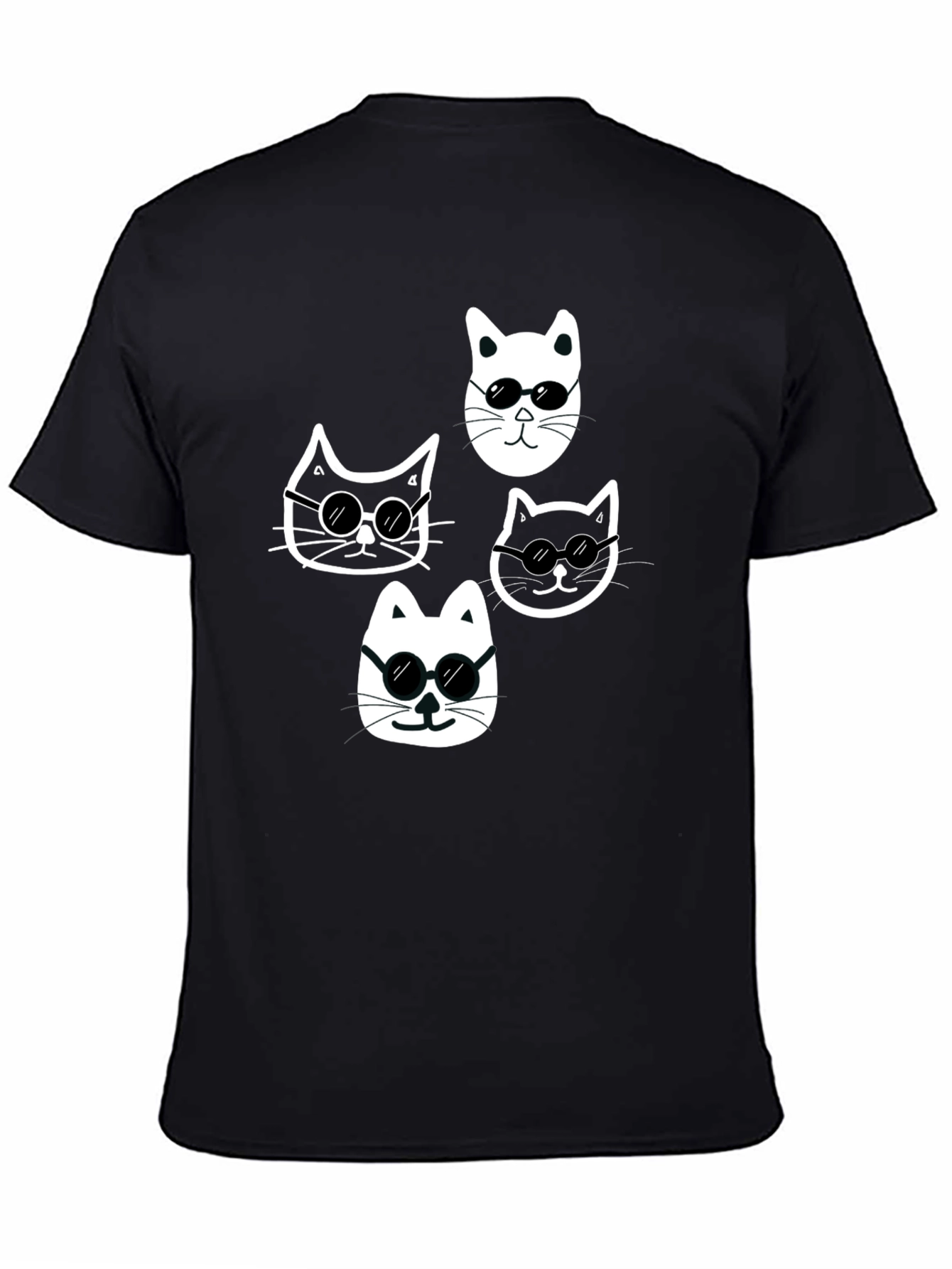 Cool Cats Graphic T-Shirt - Unisex Black Tee