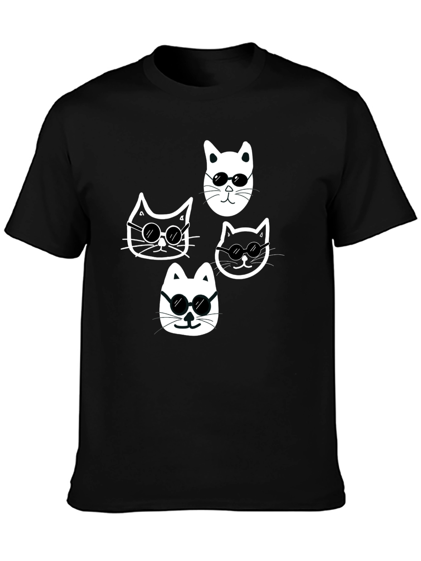 Cool Cats Graphic T-Shirt - Unisex Black Tee