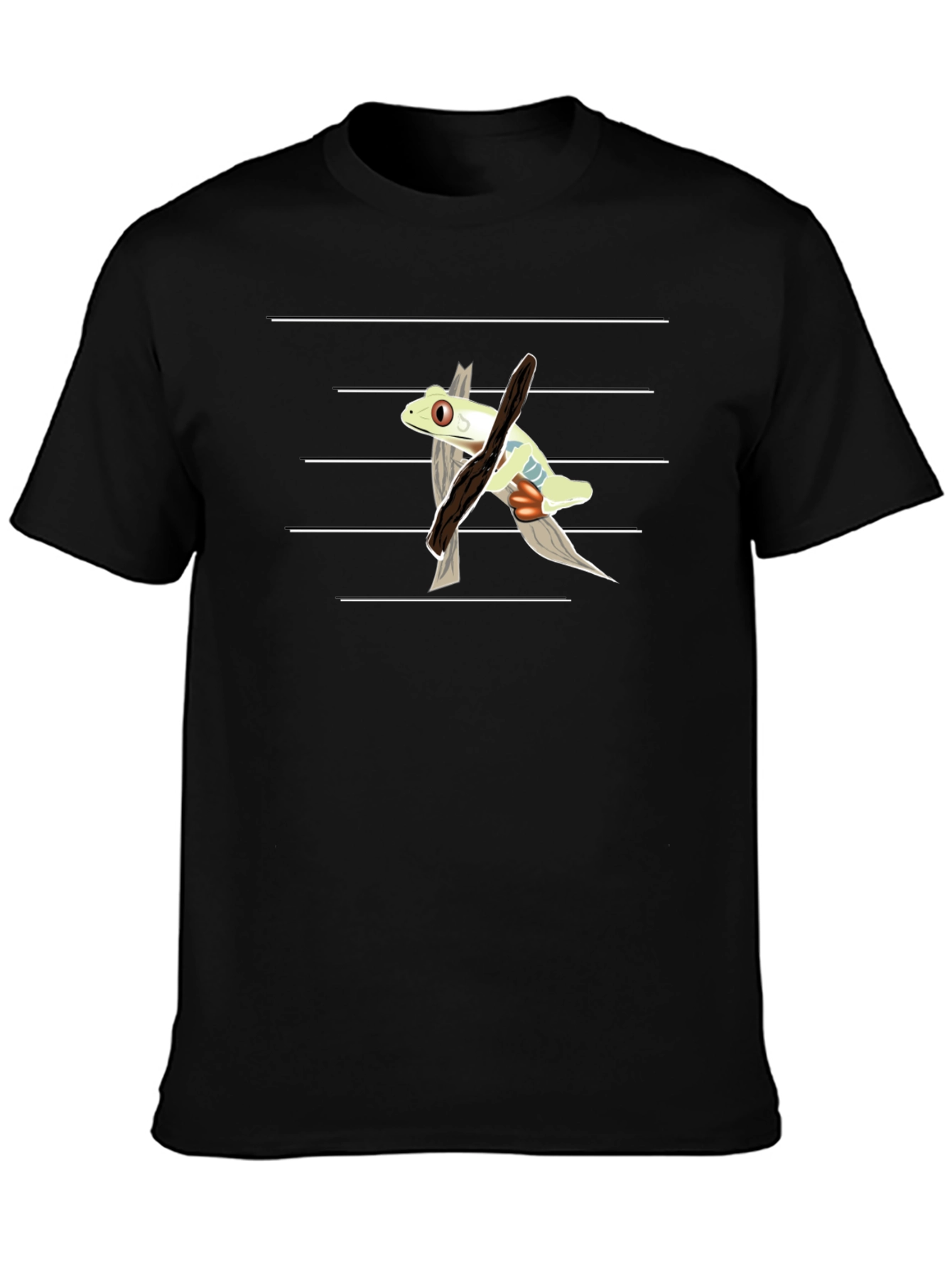 Frog on Branch T-Shirt - Unique Graphic Tee