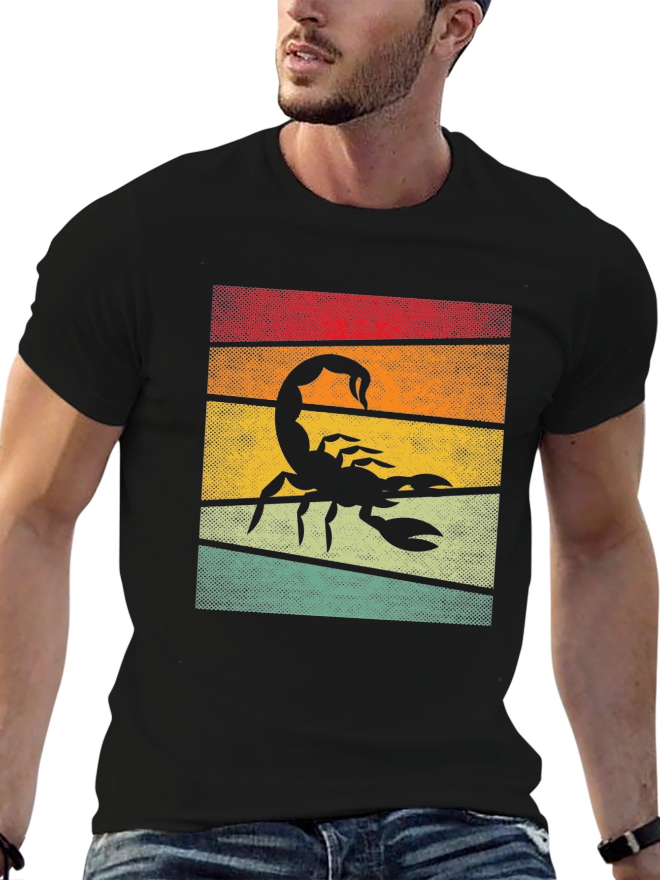 Retro Scorpion Graphic T-Shirt - Black