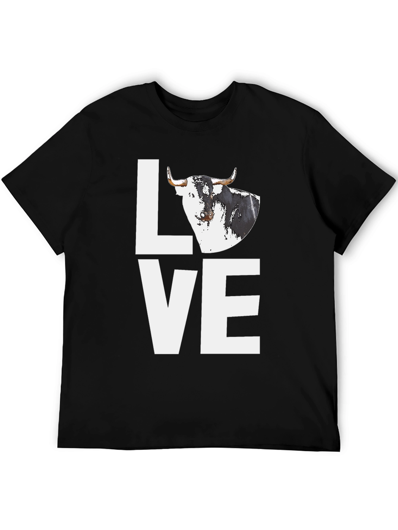 Bull Love Graphic Tee - Black Cotton Blend Shirt