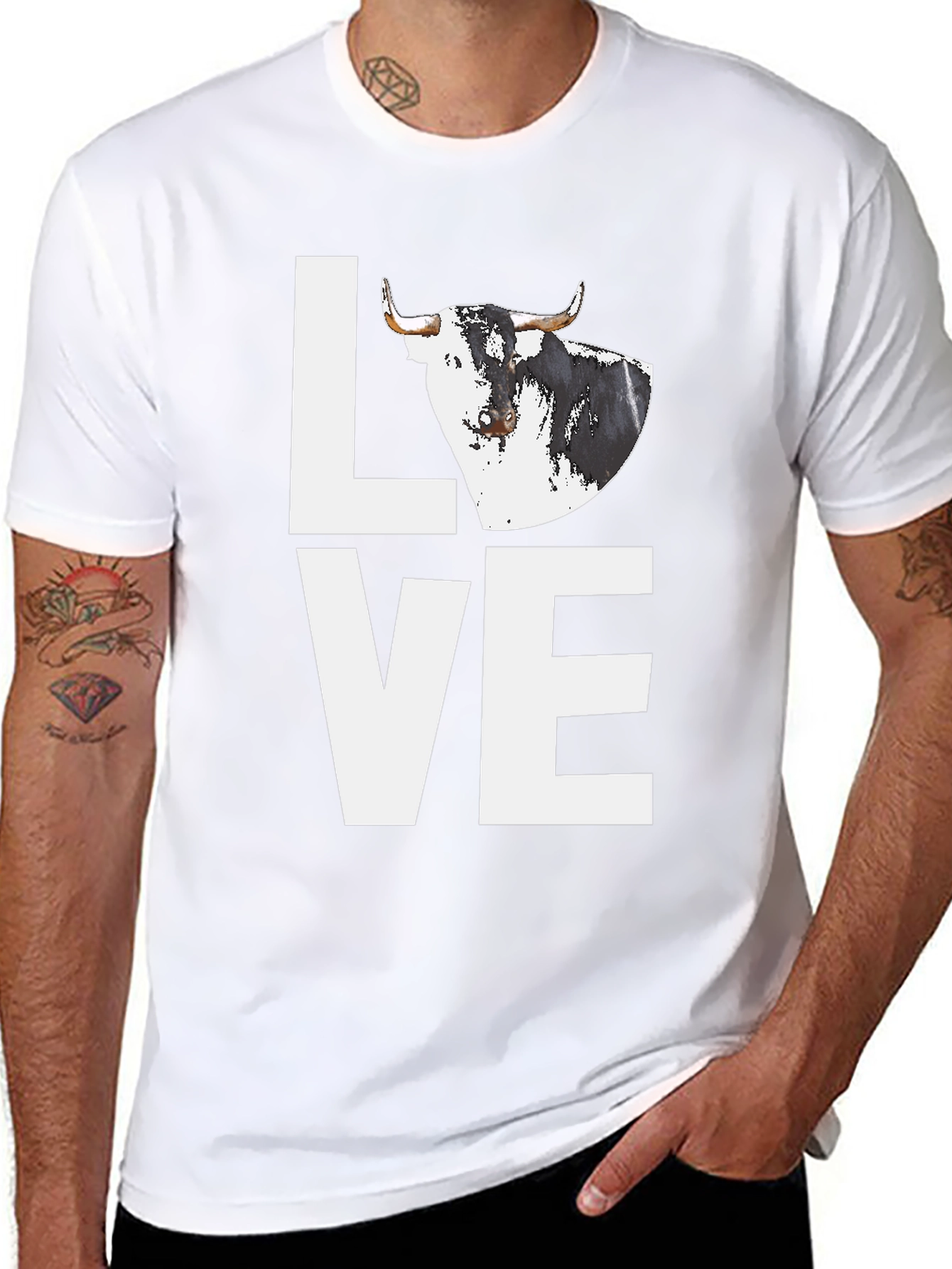 Bull Love Graphic Tee - Black Cotton Blend Shirt