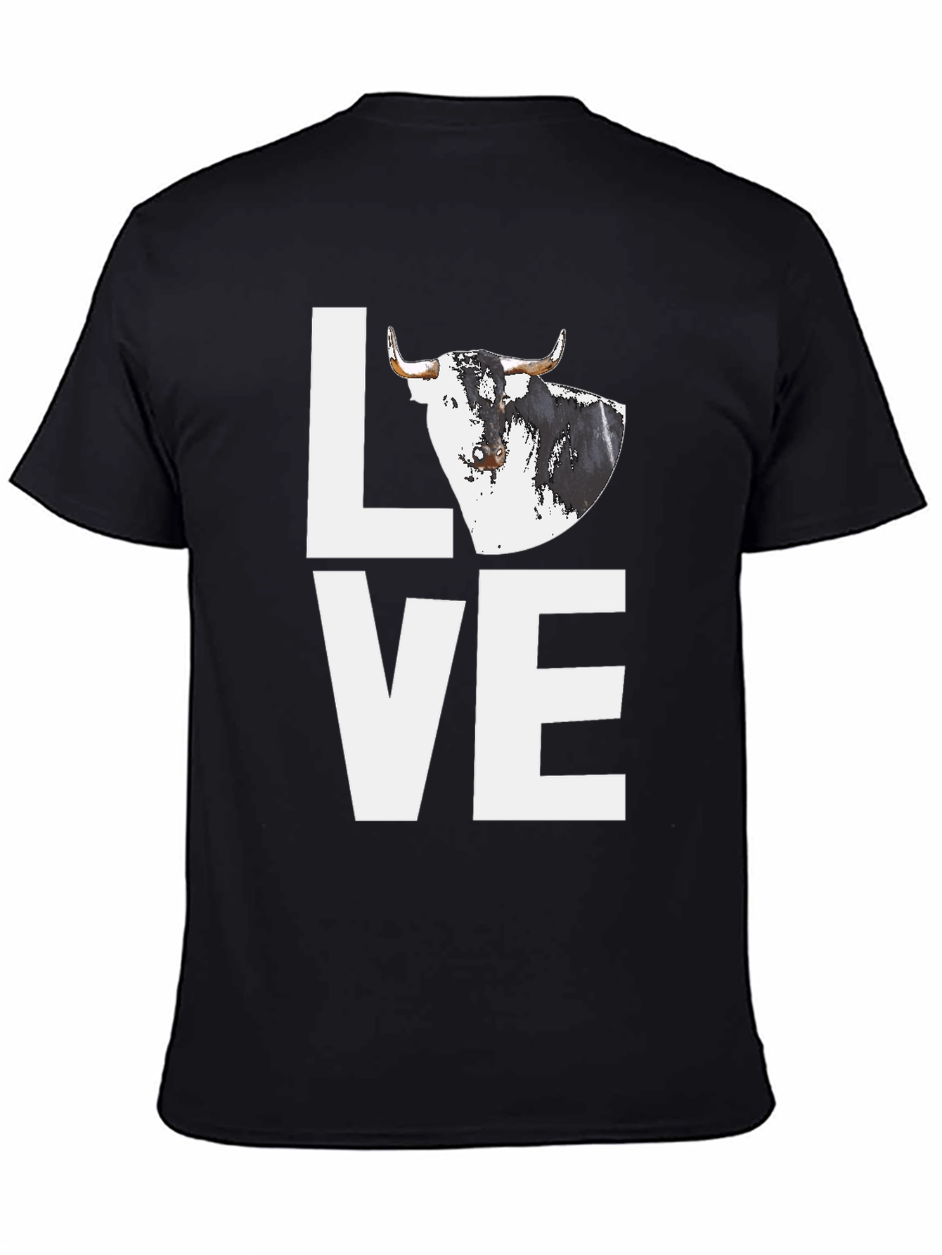 Bull Love Graphic Tee - Black Cotton Blend Shirt