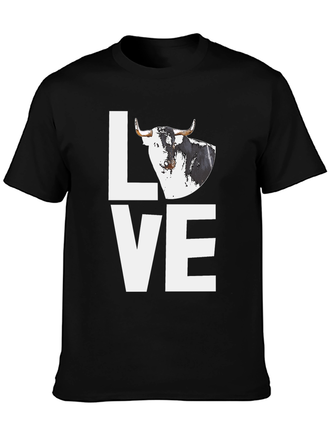 Bull Love Graphic Tee - Black Cotton Blend Shirt