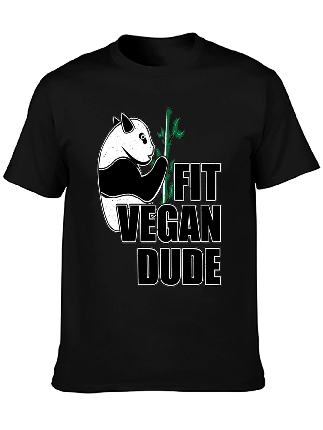 Fit Vegan Dude T-Shirt - Panda Design