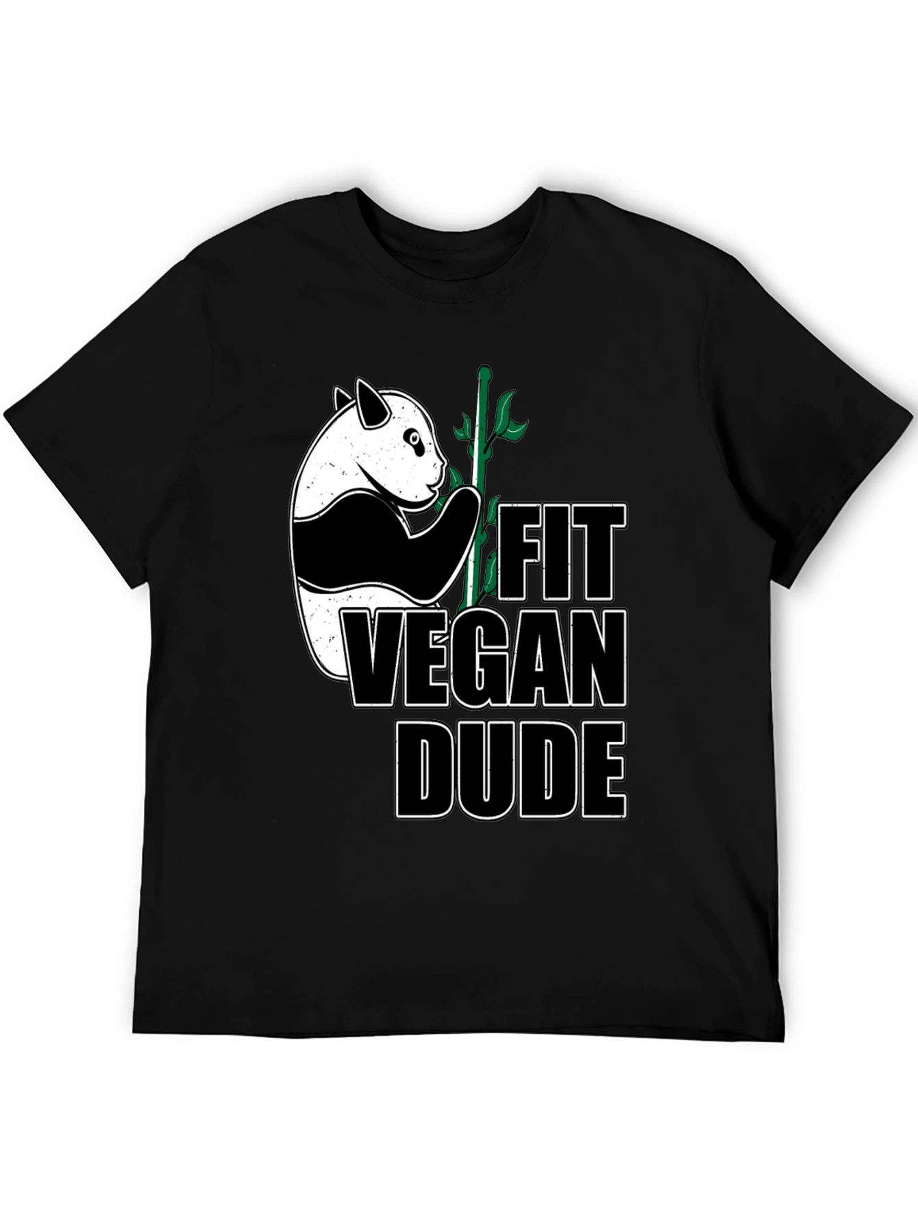 Fit Vegan Dude T-Shirt - Panda Design