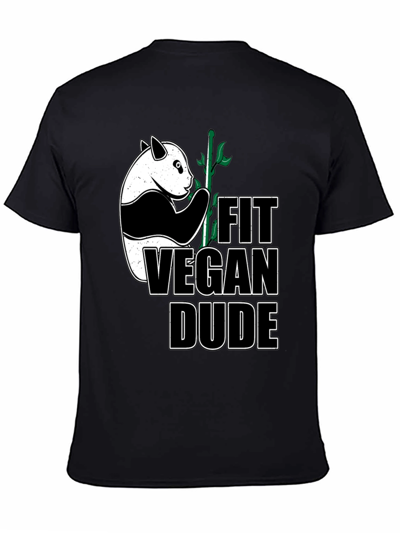 Fit Vegan Dude T-Shirt - Panda Design