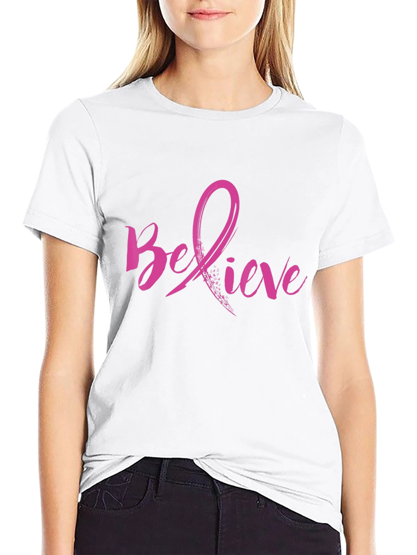Believe Pink Ribbon T-Shirt