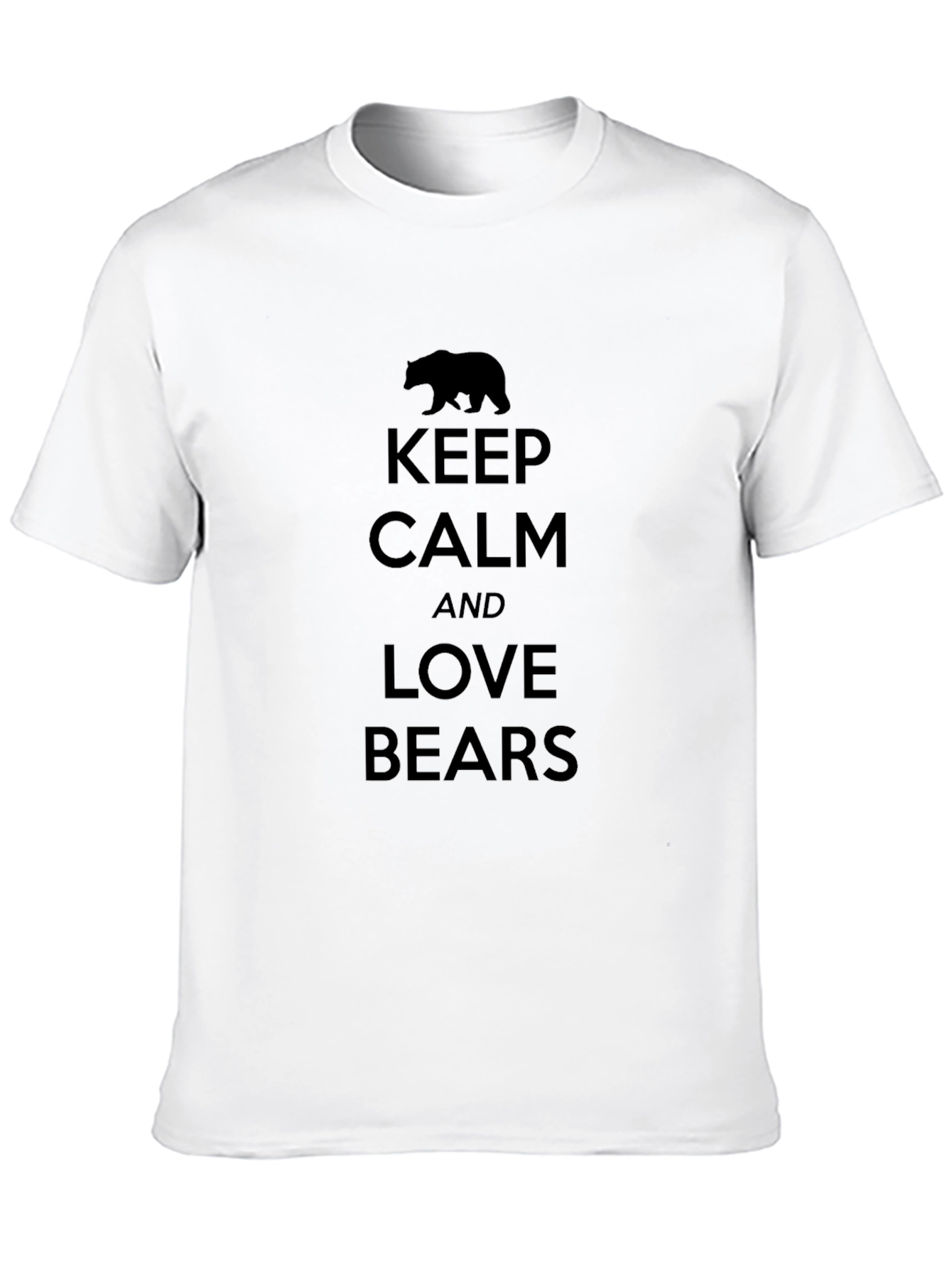 Keep Calm and Love Bears Black T-Shirt