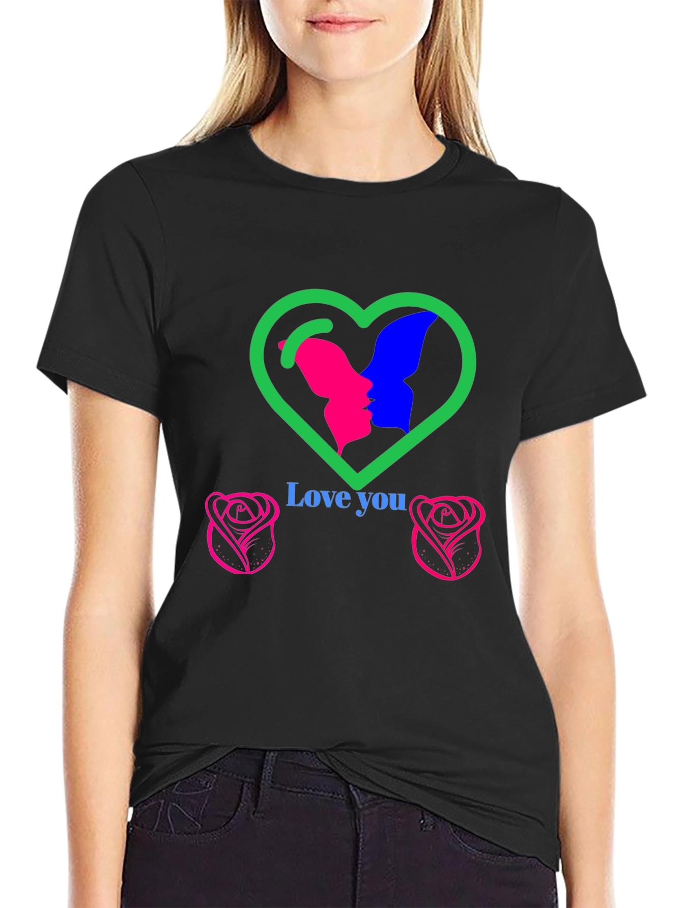 Love You Graphic T-Shirt - Romantic Design