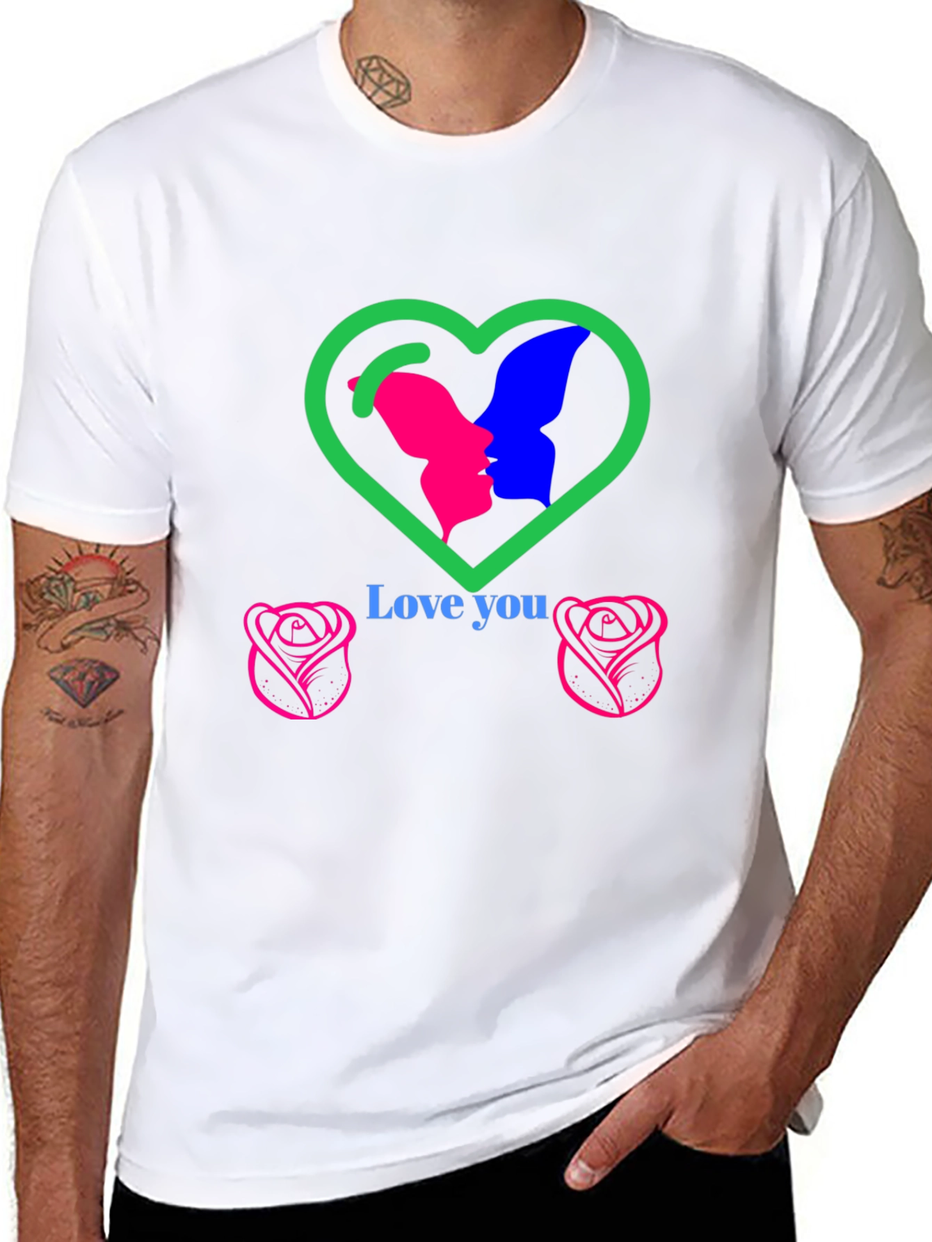 Love You Graphic T-Shirt - Romantic Design