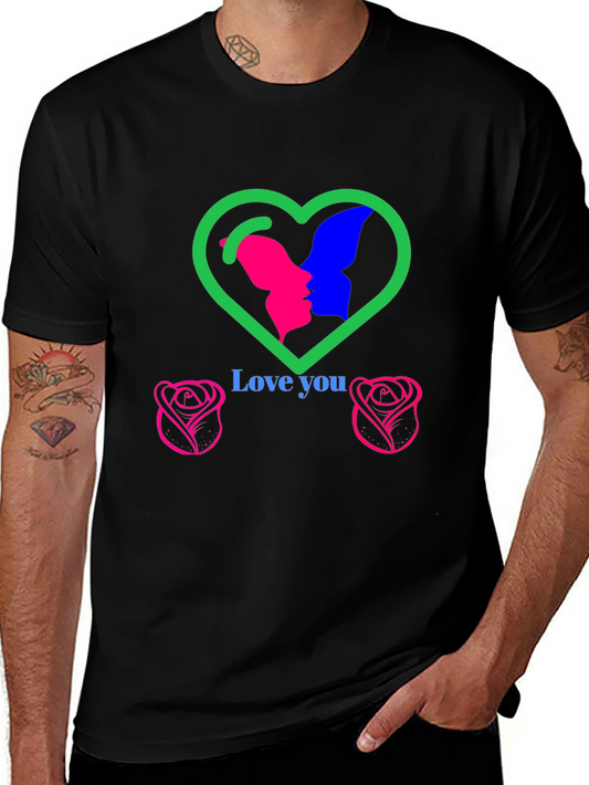 Love You Graphic T-Shirt - Romantic Design