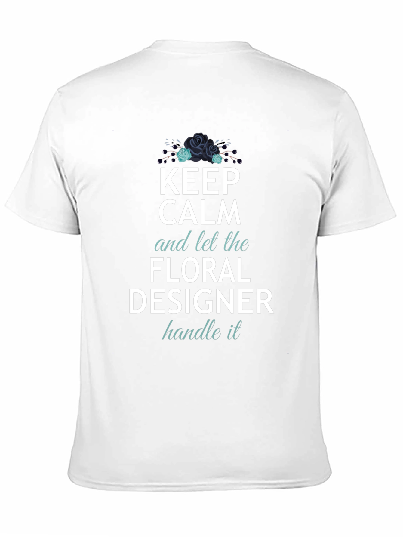 Keep Calm Floral Designer T-Shirt - Black