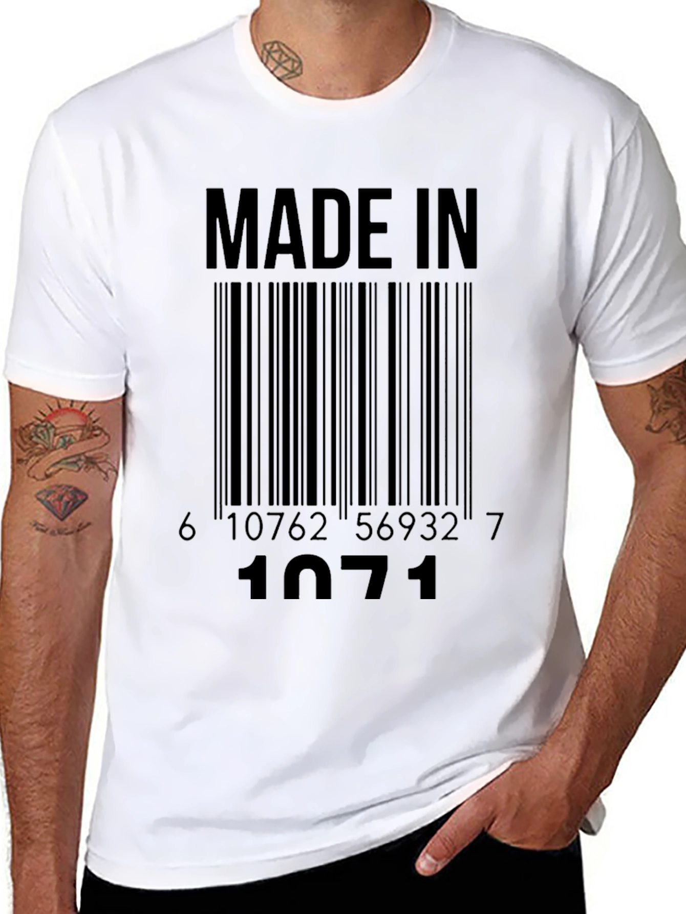 Made in 1971 Barcode T-Shirt