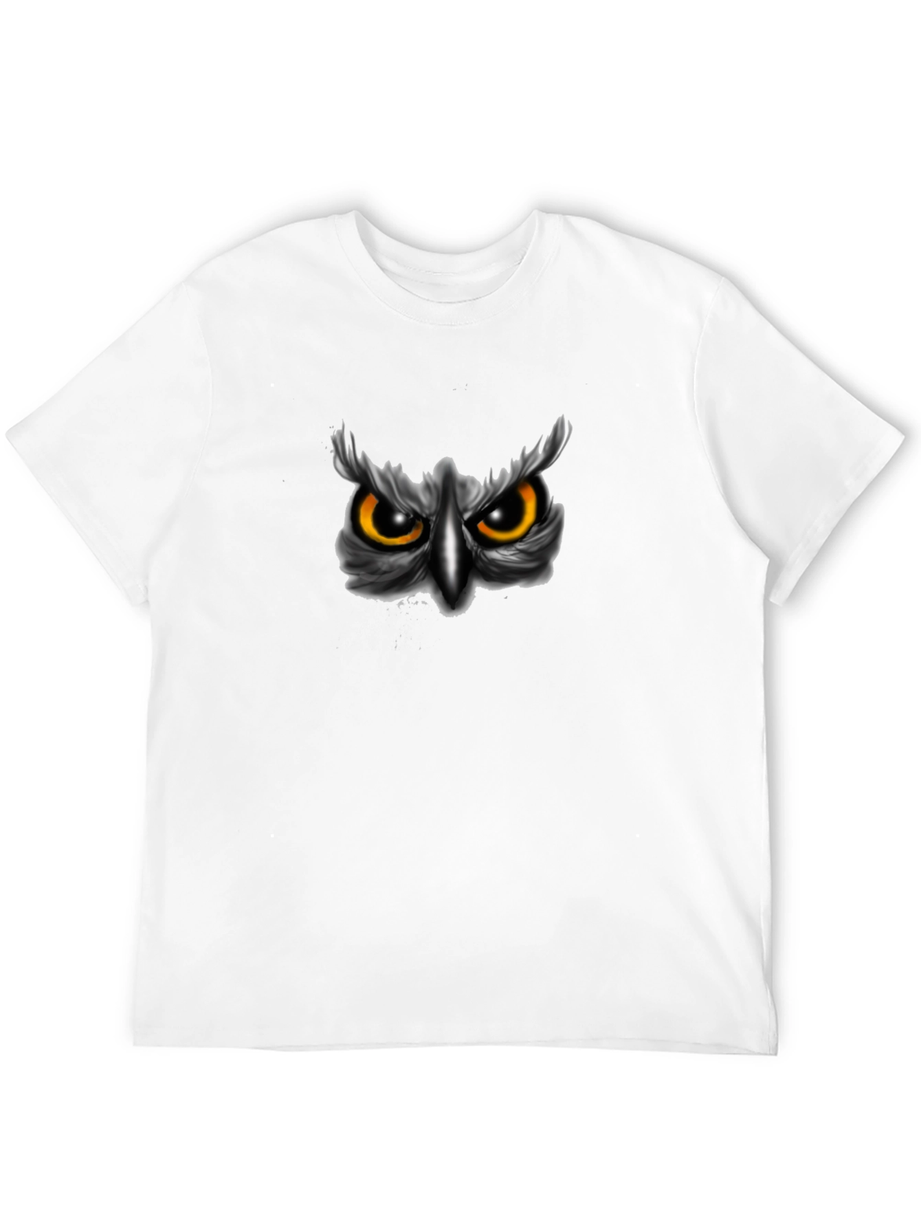 Mens Black Owl Eyes Graphic T-Shirt