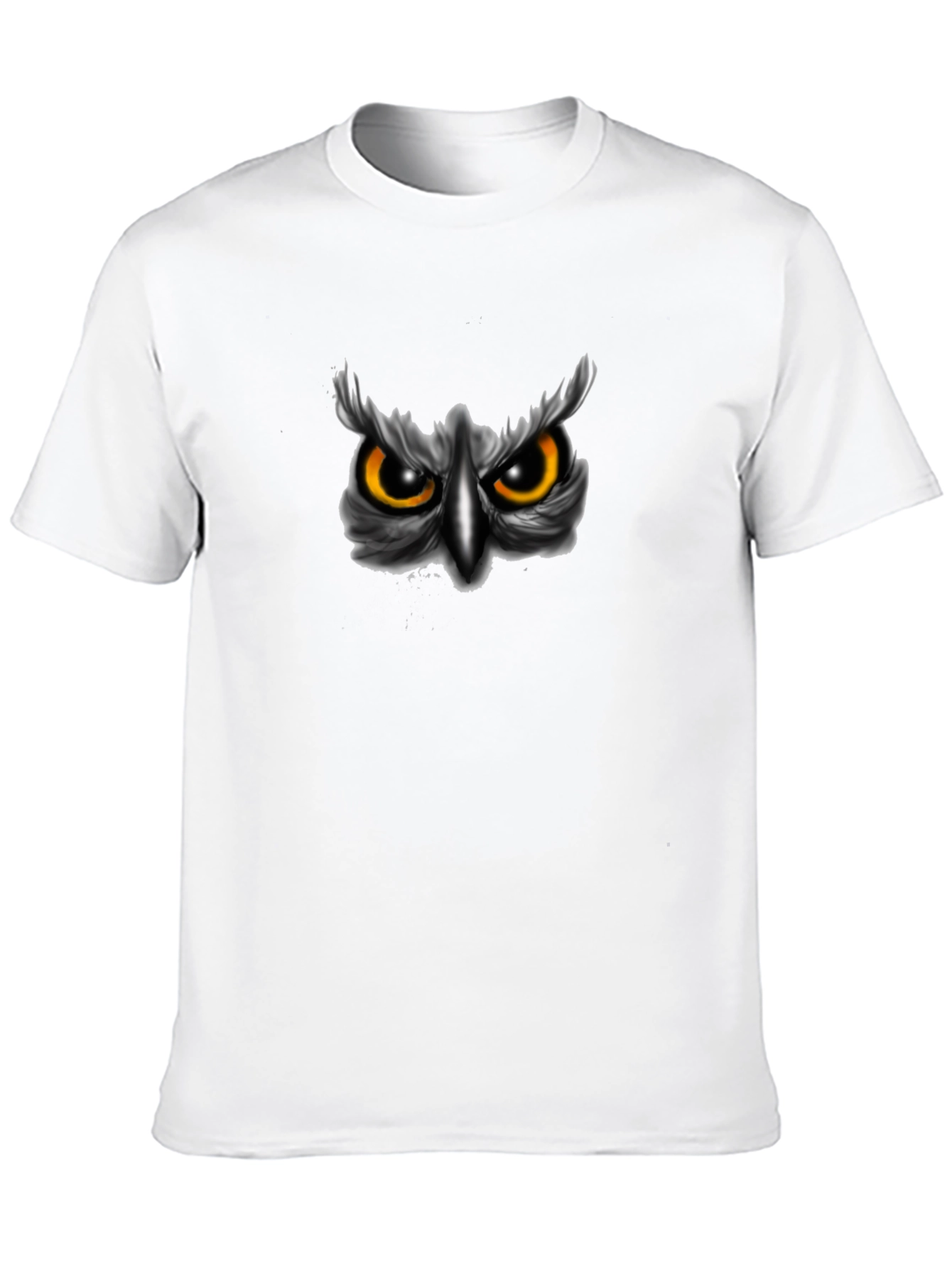 Mens Black Owl Eyes Graphic T-Shirt