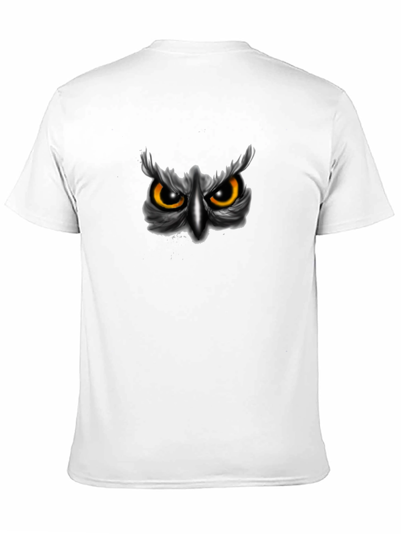 Mens Black Owl Eyes Graphic T-Shirt