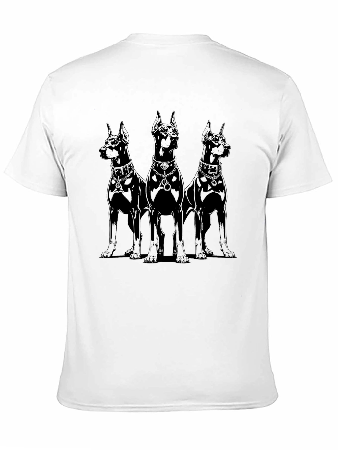 Doberman Trio Black T-Shirt - Canine Cool