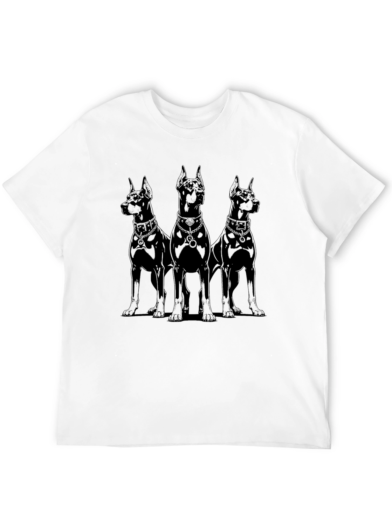 Doberman Trio Black T-Shirt - Canine Cool