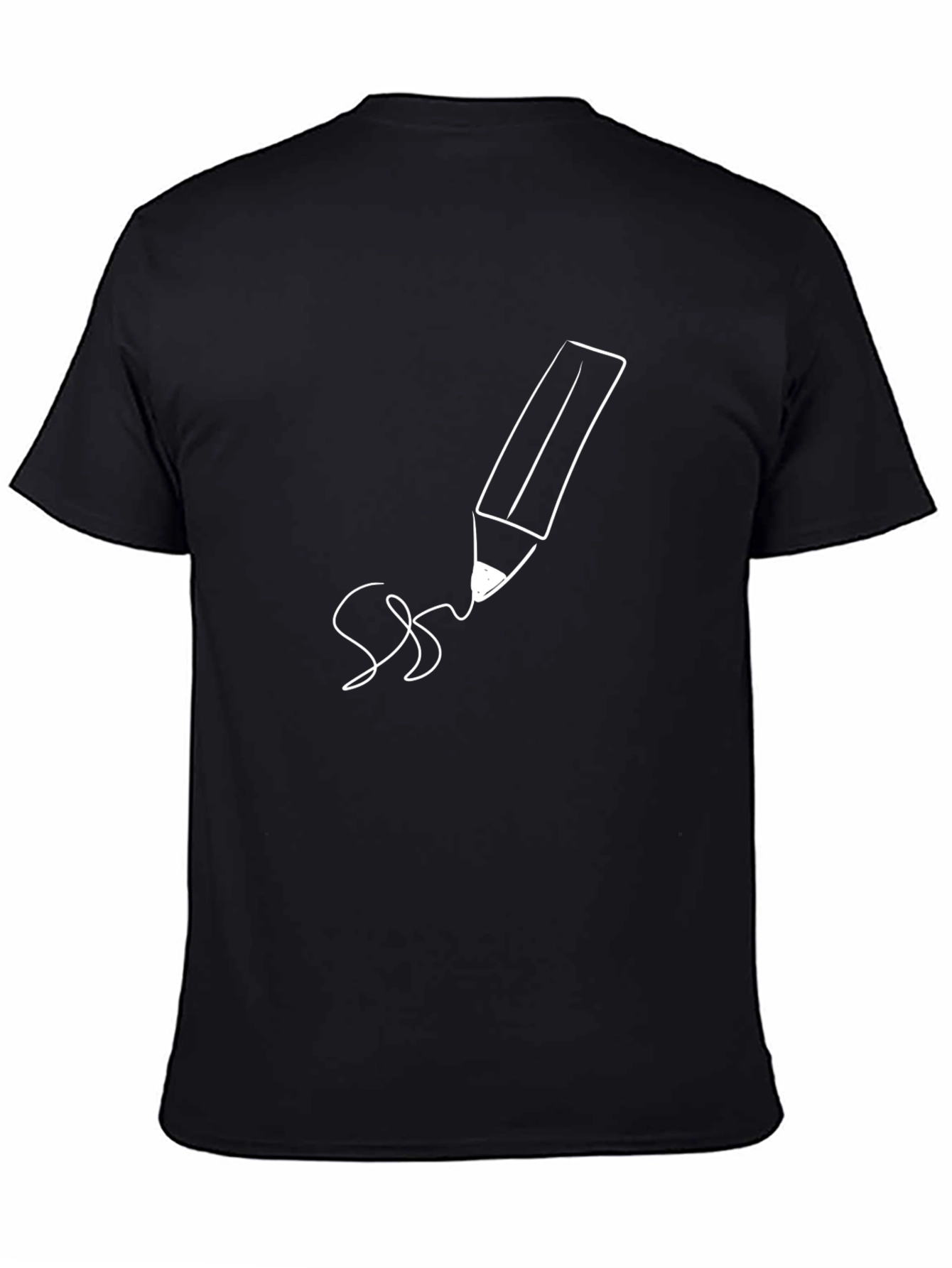 Pencil Graphic Tee - Casual Black T-Shirt
