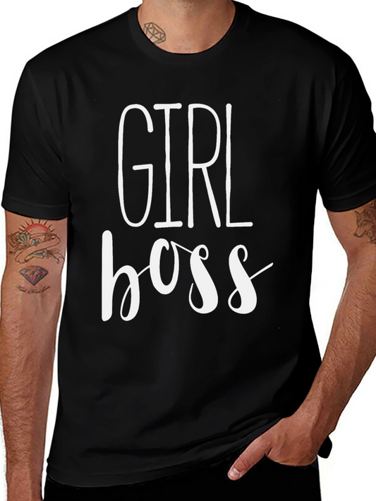 Girl Boss Graphic Tee - Black Cotton T-Shirt