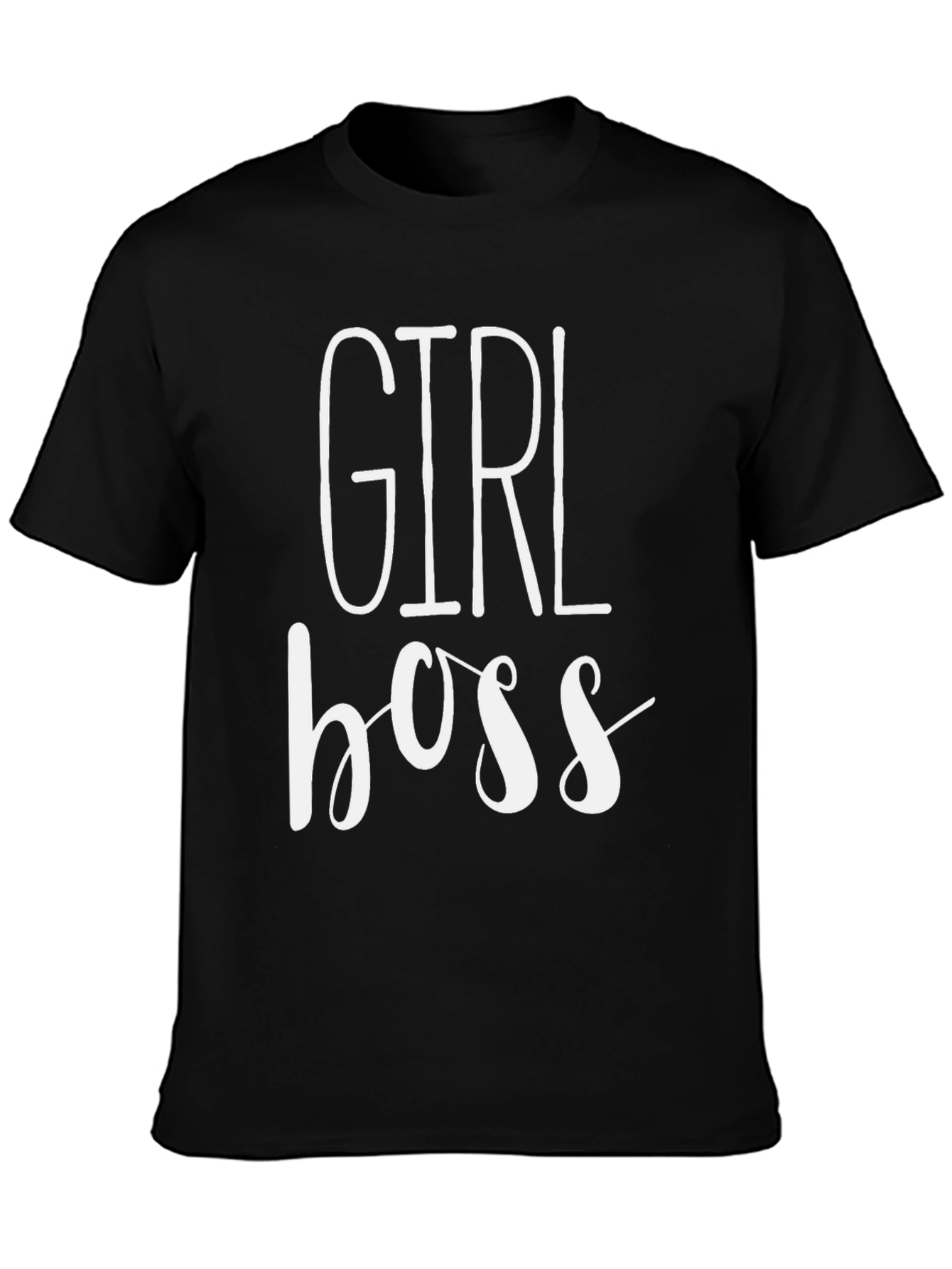 Girl Boss Graphic Tee - Black Cotton T-Shirt