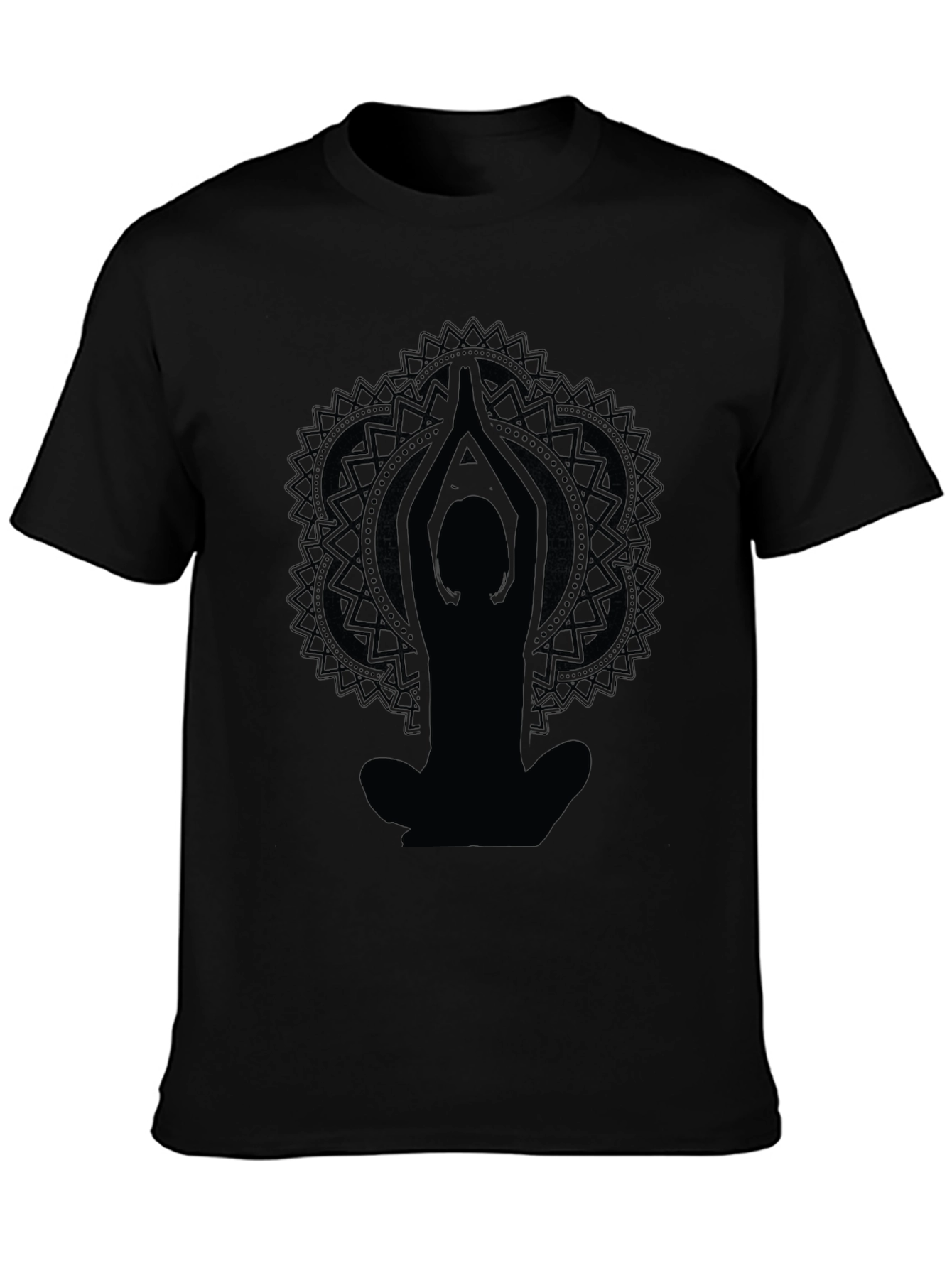 Yoga Mandala Graphic Tee - Mens Black T-Shirt