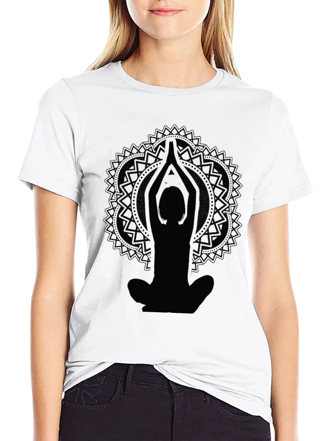 Yoga Mandala Graphic Tee - Mens Black T-Shirt