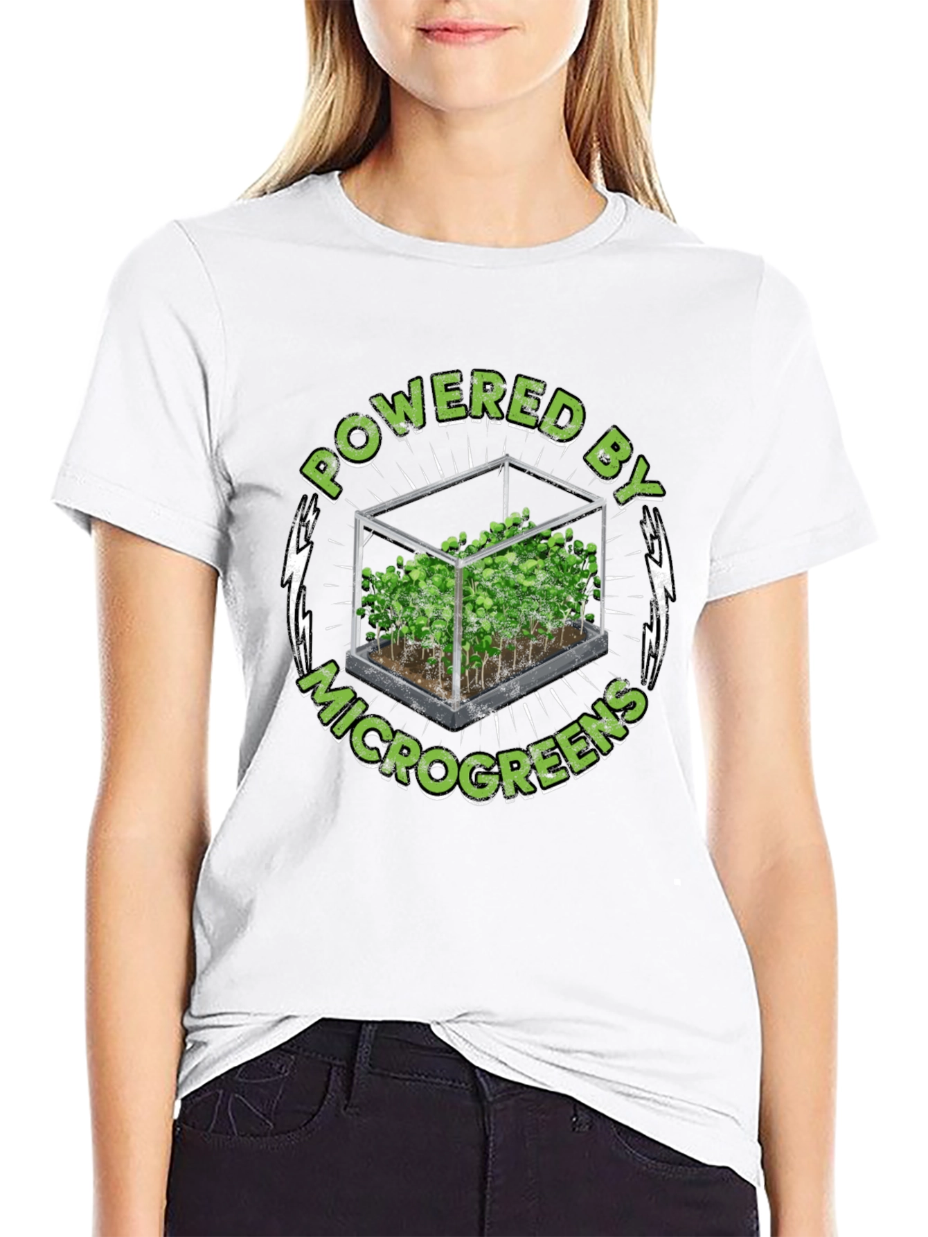 Powered by Microgreens T-Shirt - Eco-Friendly Design
