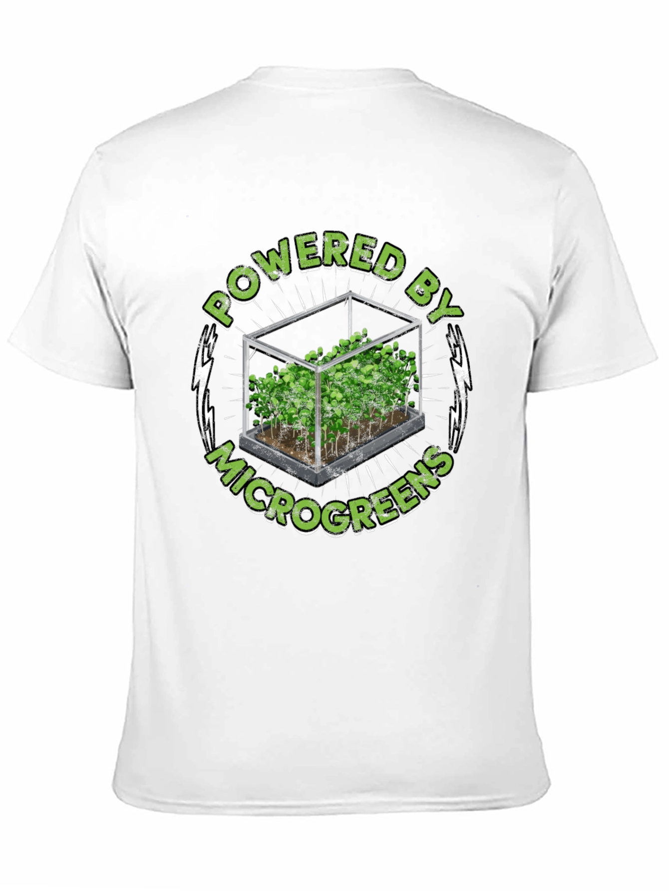 Powered by Microgreens T-Shirt - Eco-Friendly Design