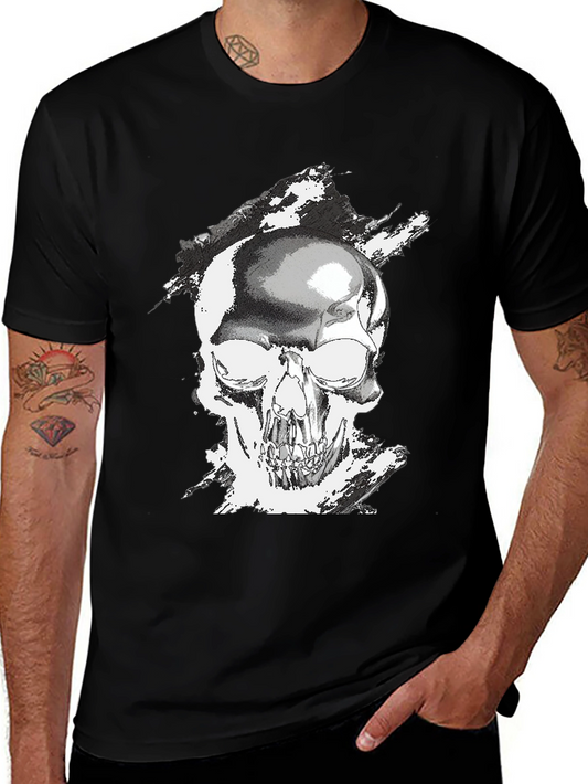 Skull Graphic Tee - Black Casual T-Shirt
