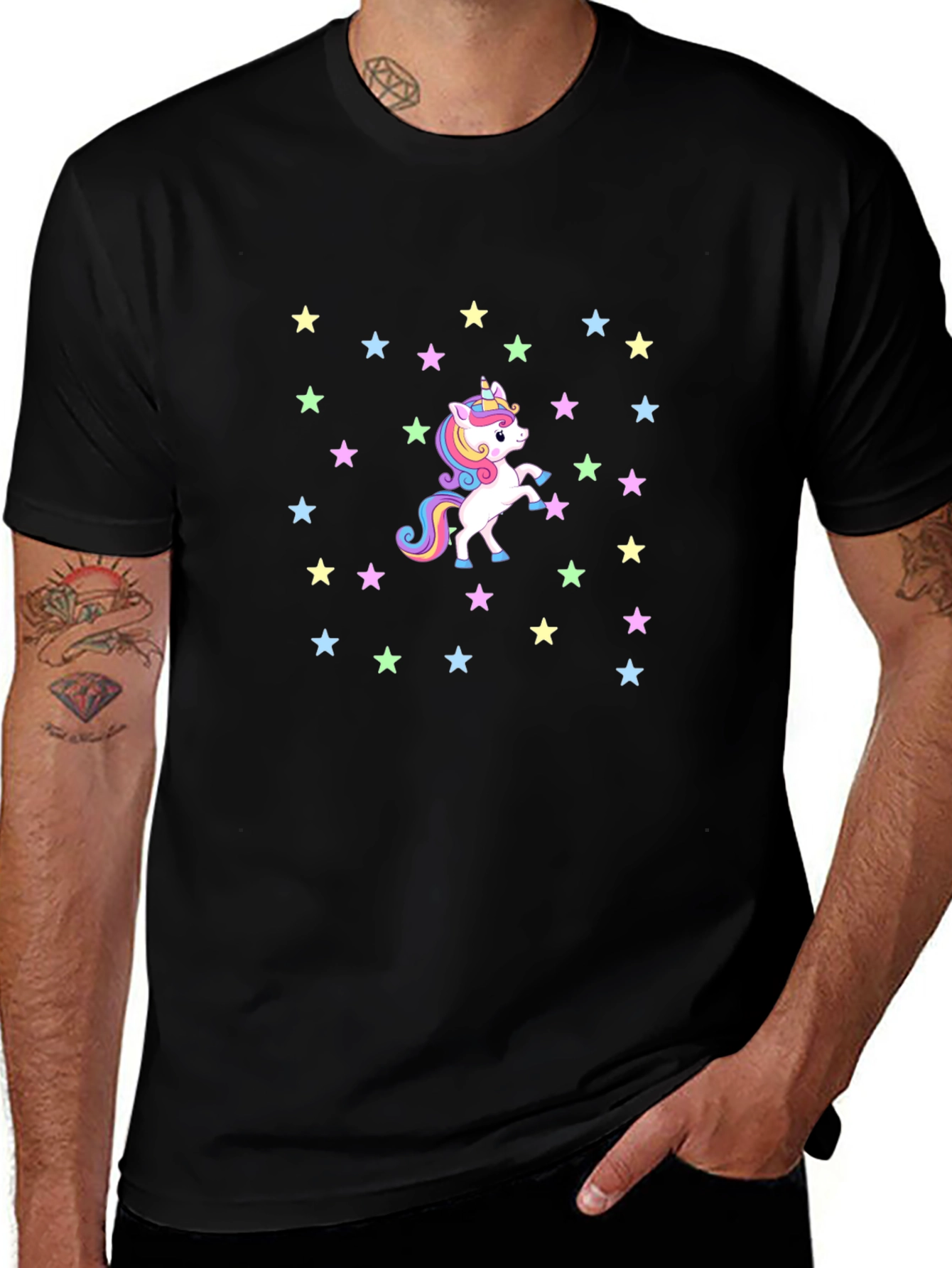Unicorn Starry Black T-Shirt