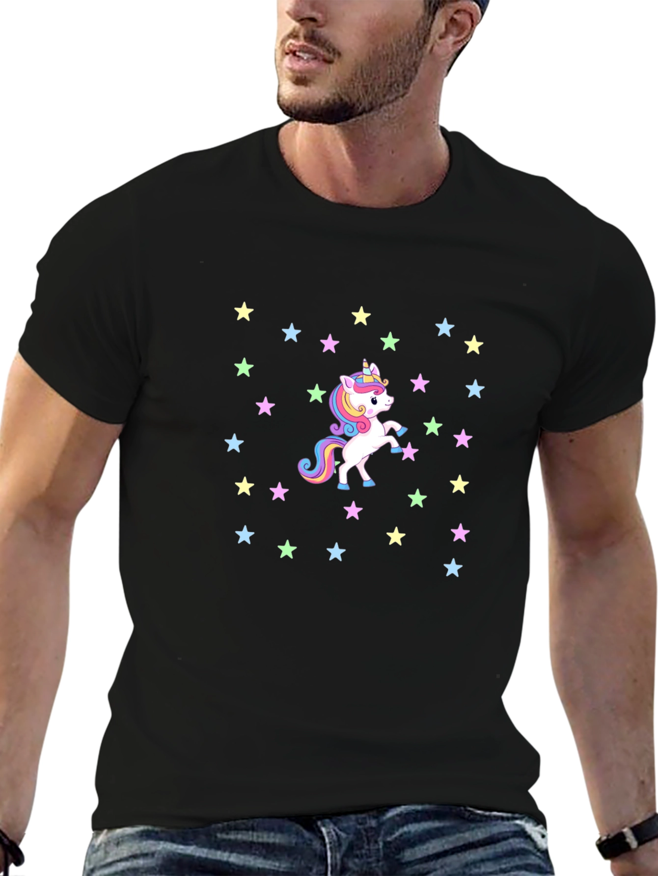 Unicorn Starry Black T-Shirt
