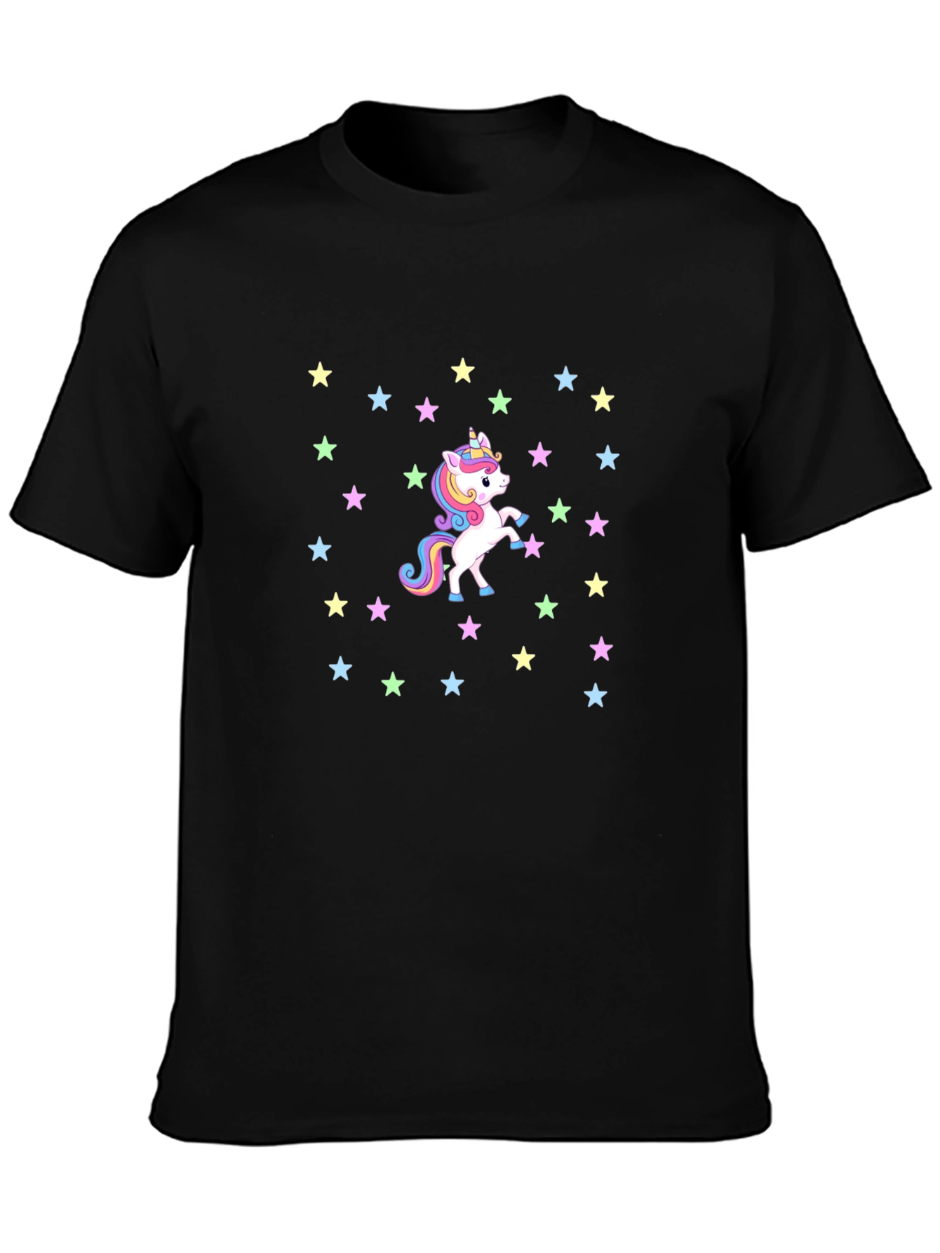 Unicorn Starry Black T-Shirt