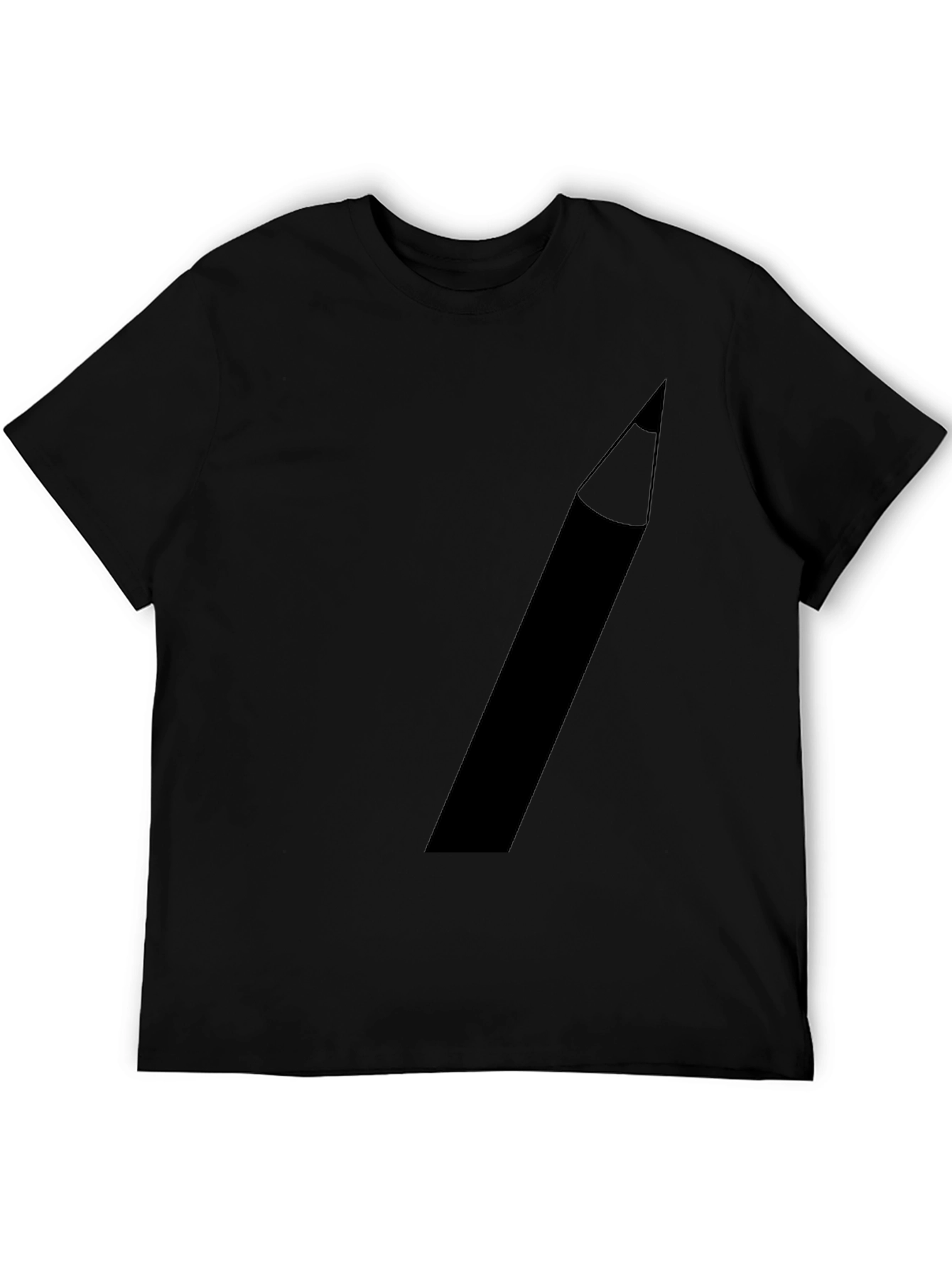 Pencil Graphic Black T-Shirt - Casual Style